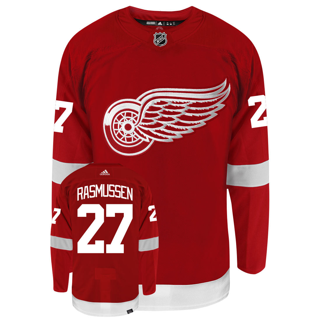 Michael Rasmussen Detroit Red Wings Adidas Primegreen Authentic NHL Hockey Jersey - vstockx