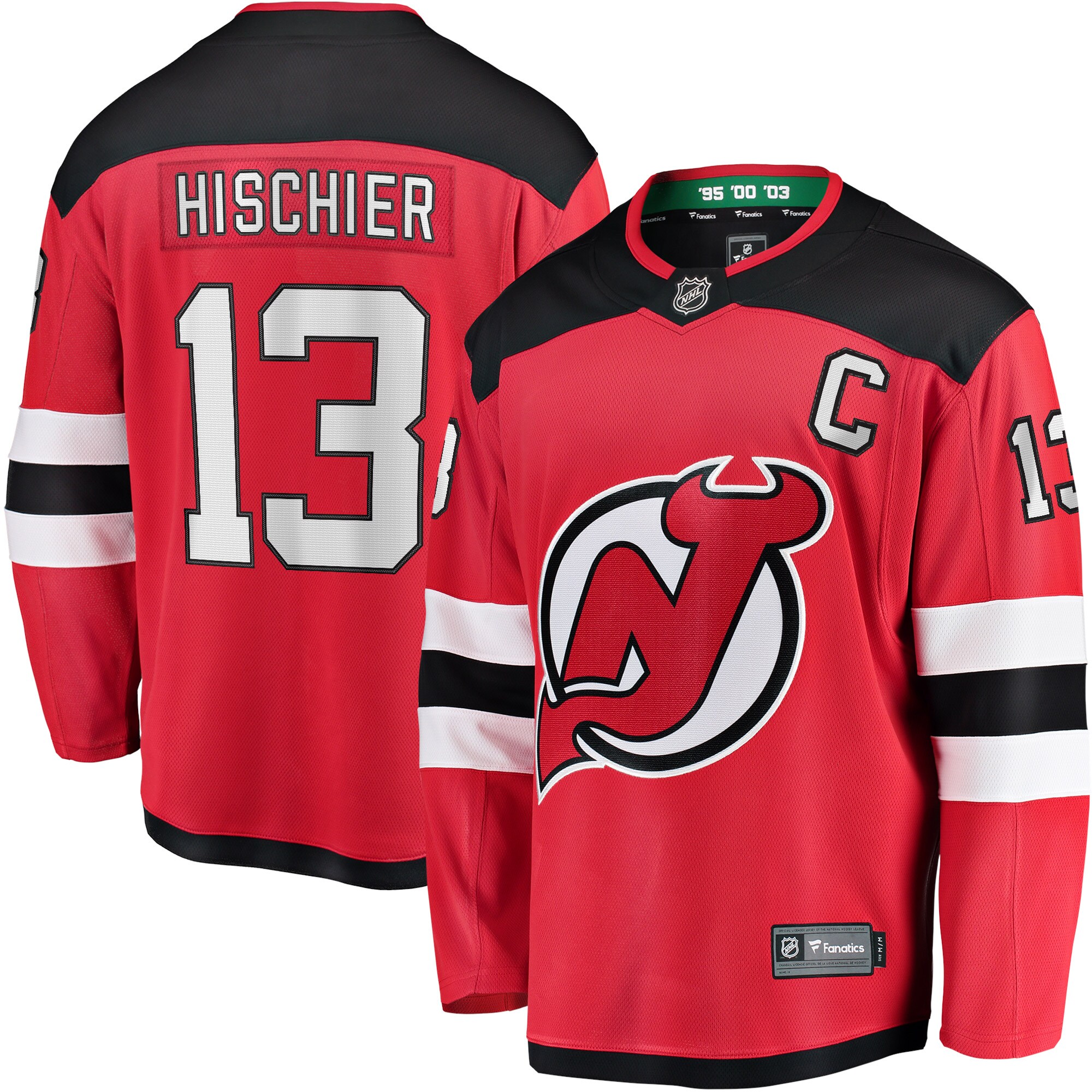 Nico Hischier New Jersey Devils Fanatics Branded Home Premier Breakaway Player Jersey - Red - vstockx