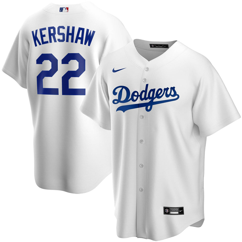 Youth Los Angeles Dodgers Clayton Kershaw Home Player Jersey - White - vstockx