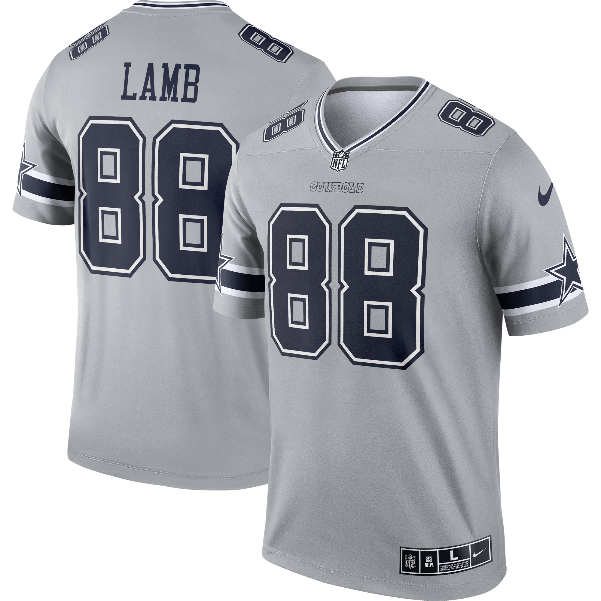 CeeDee Lamb Dallas Cowboys Nike Inverted Legend Jersey - Gray - vstockx
