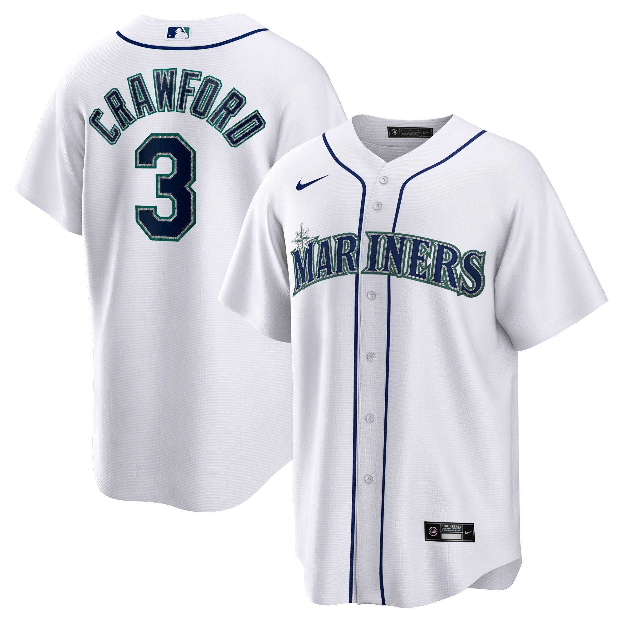 JP Crawford Seattle Mariners Nike Home Replica Jersey - White - vstockx