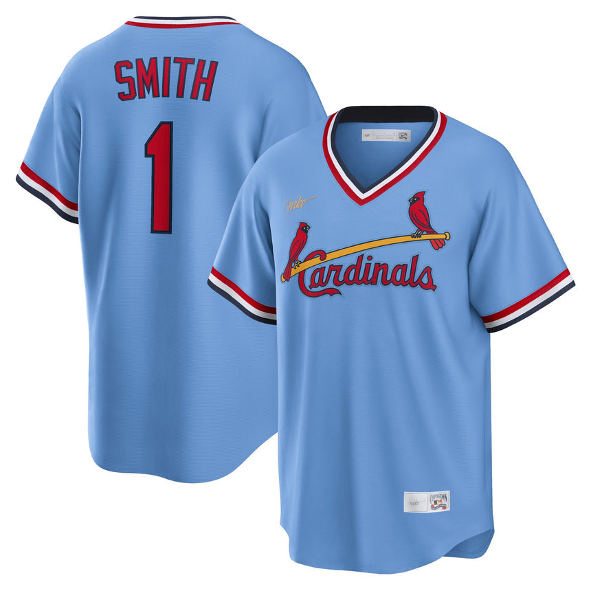 Ozzie Smith St. Louis Cardinals Road Cooperstown Collection Player Jersey - Light Blue - vstockx