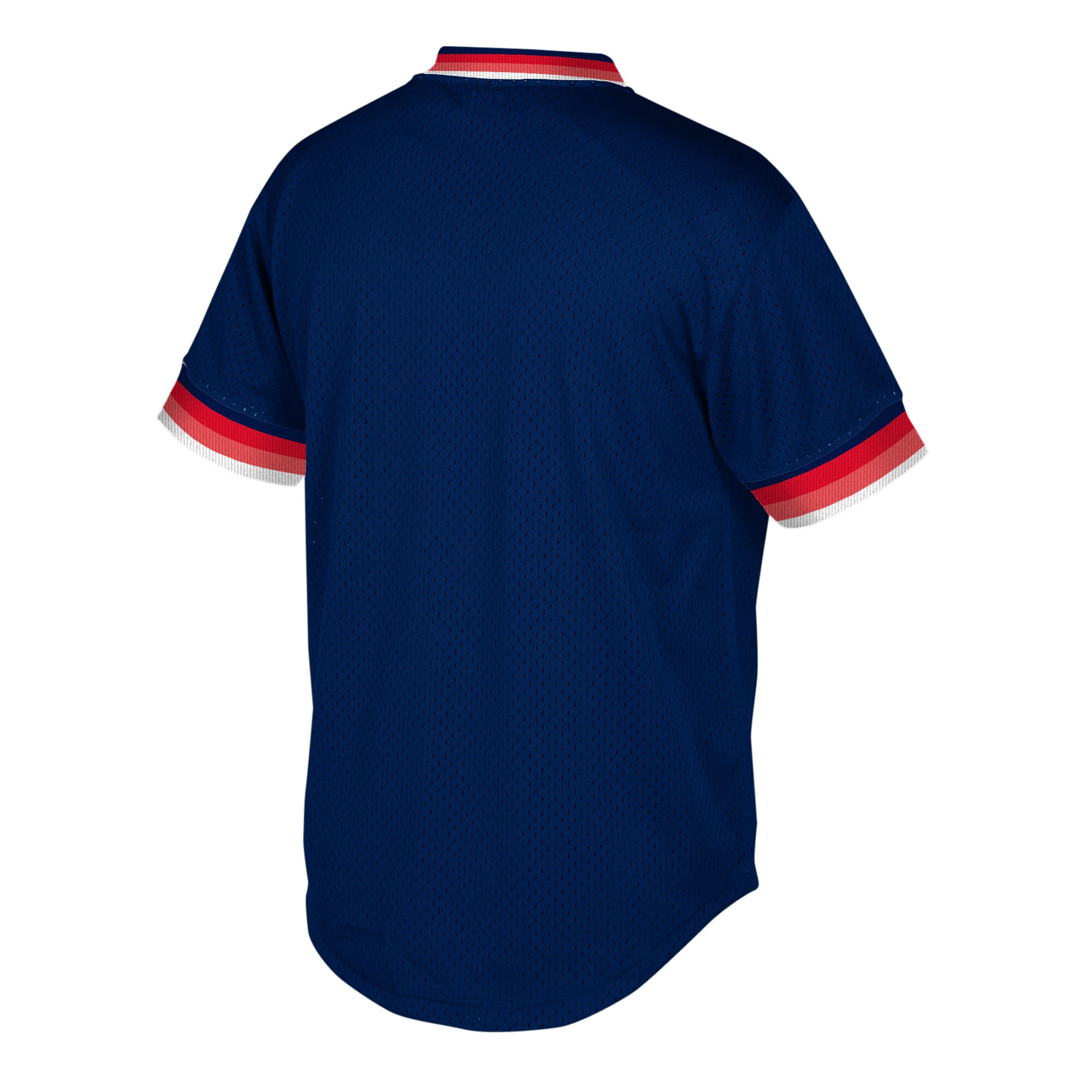 Boston Red Sox Mitchell & Ness Big & Tall Cooperstown Collection Mesh Wordmark V-Neck Jersey - Navy - vstockx