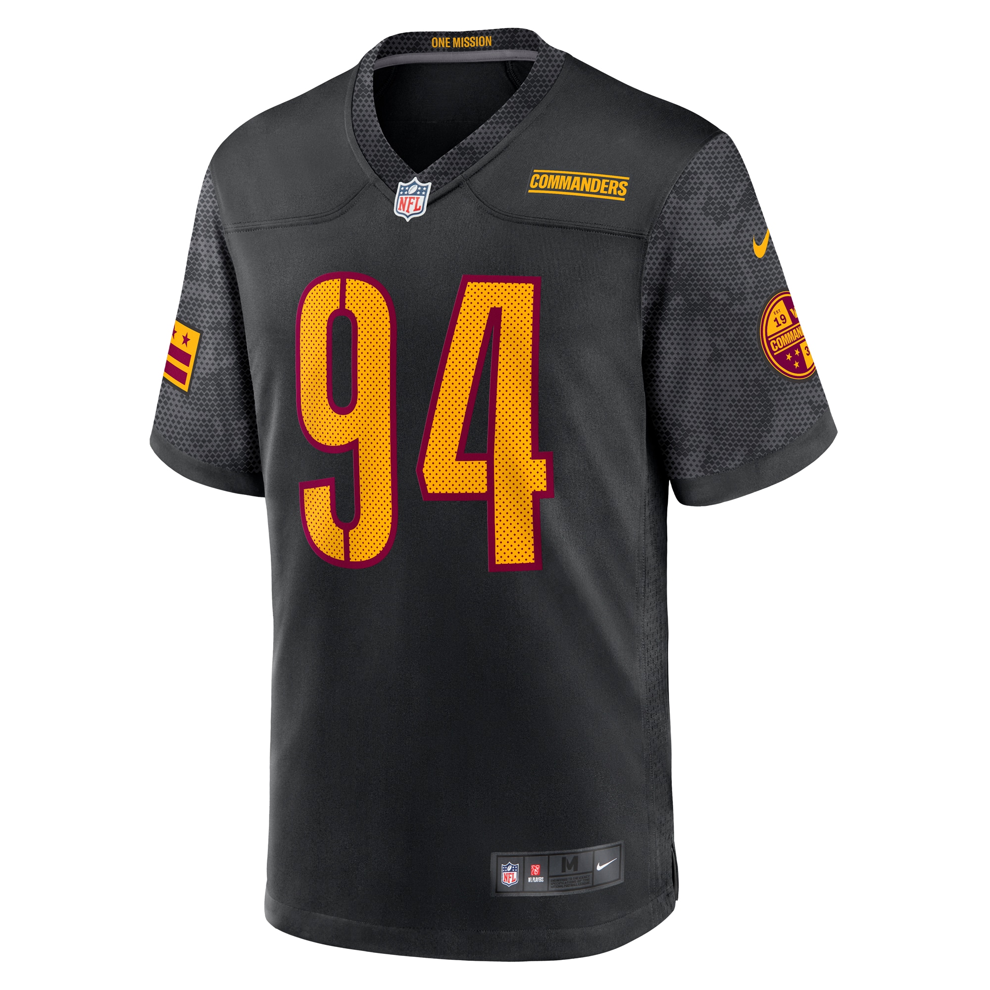 Da'Ron Payne Washington Commanders Nike Alternate Game Jersey - Black - vstockx