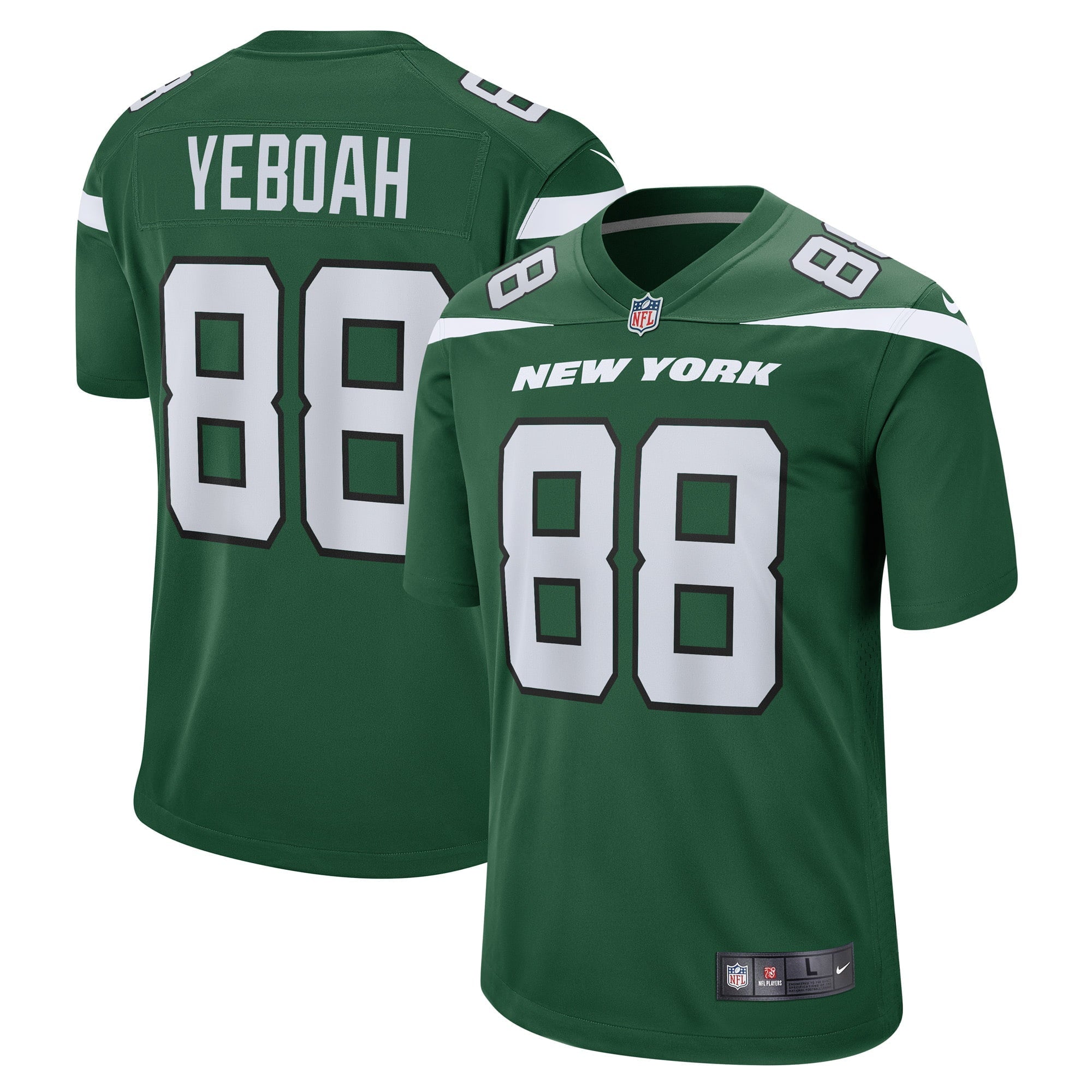 Men's Nike Kenny Yeboah Gotham Green New York Jets Game Player Jersey - vstockx