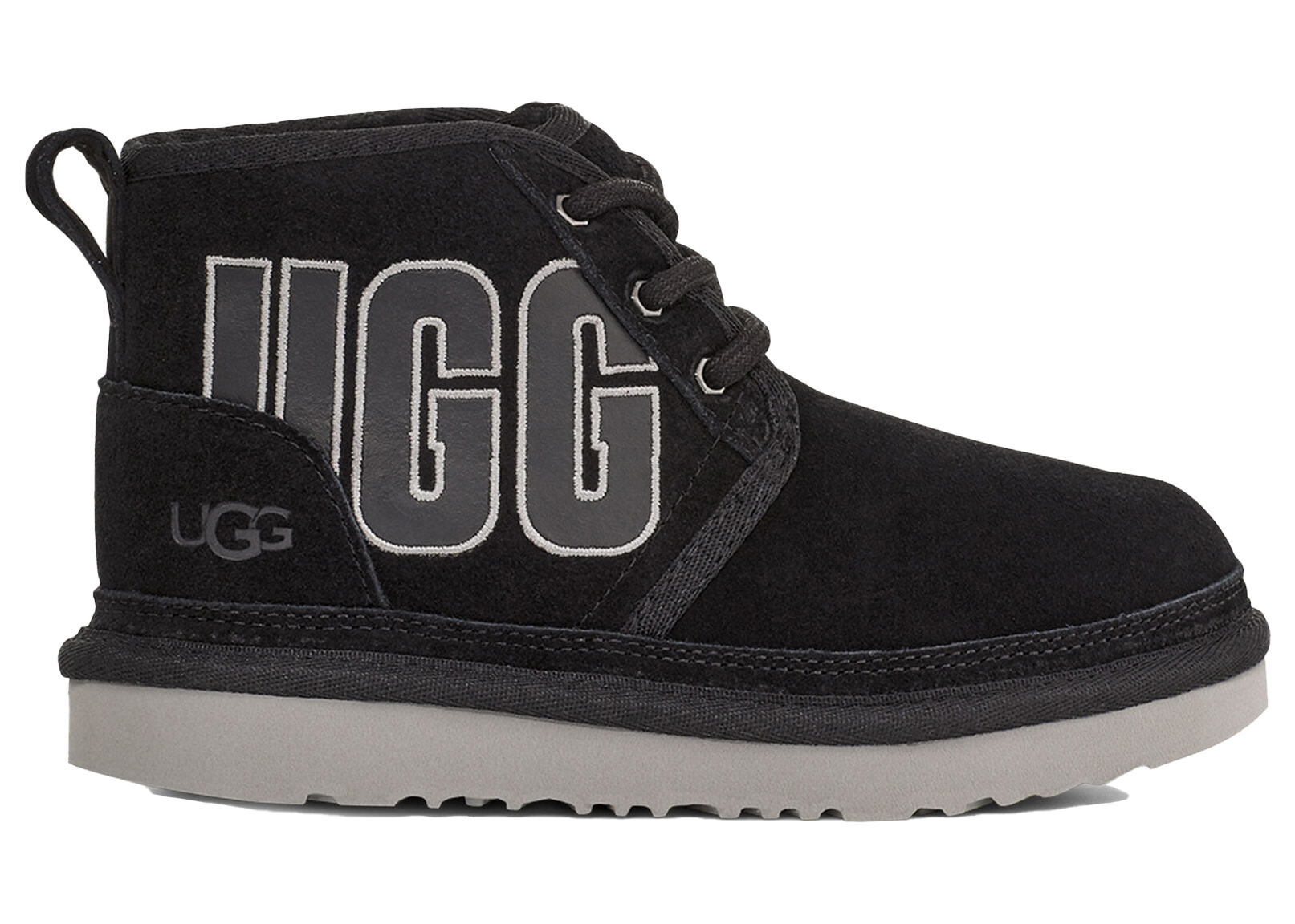 UGG Neumel Graphic Boot Black Grey Suede (Kids) - vstockx