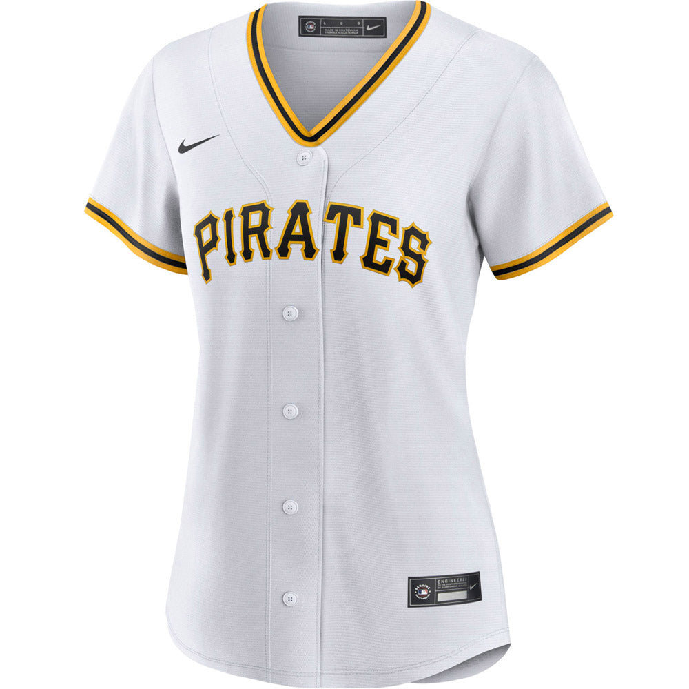 Women's Pittsburgh Pirates Ke'Bryan Hayes Cool Base Replica Home Jersey - White - vstockx