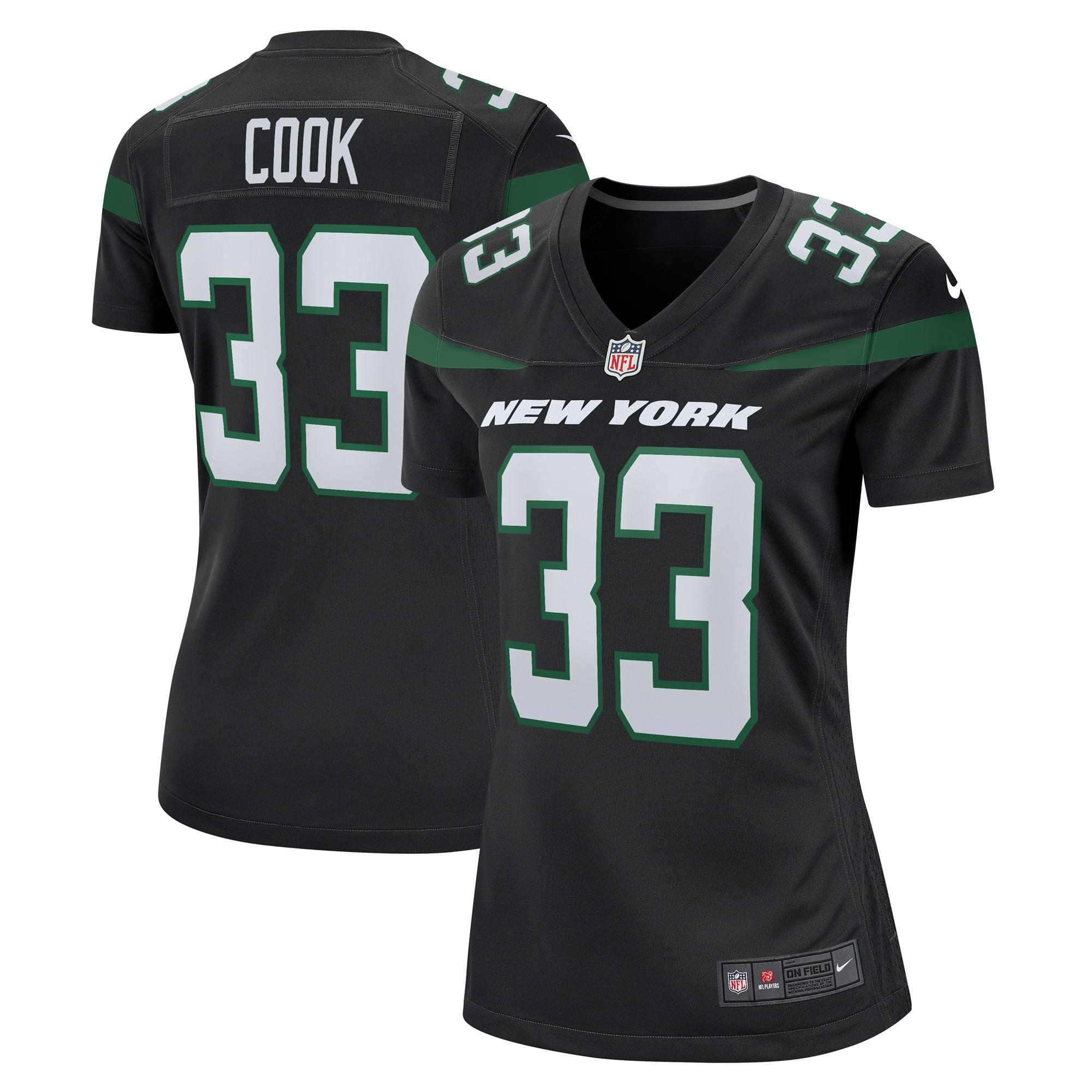 Dalvin Cook New York Jets Nike Women's Alternate Game Player Jersey - Stealth Black - vstockx