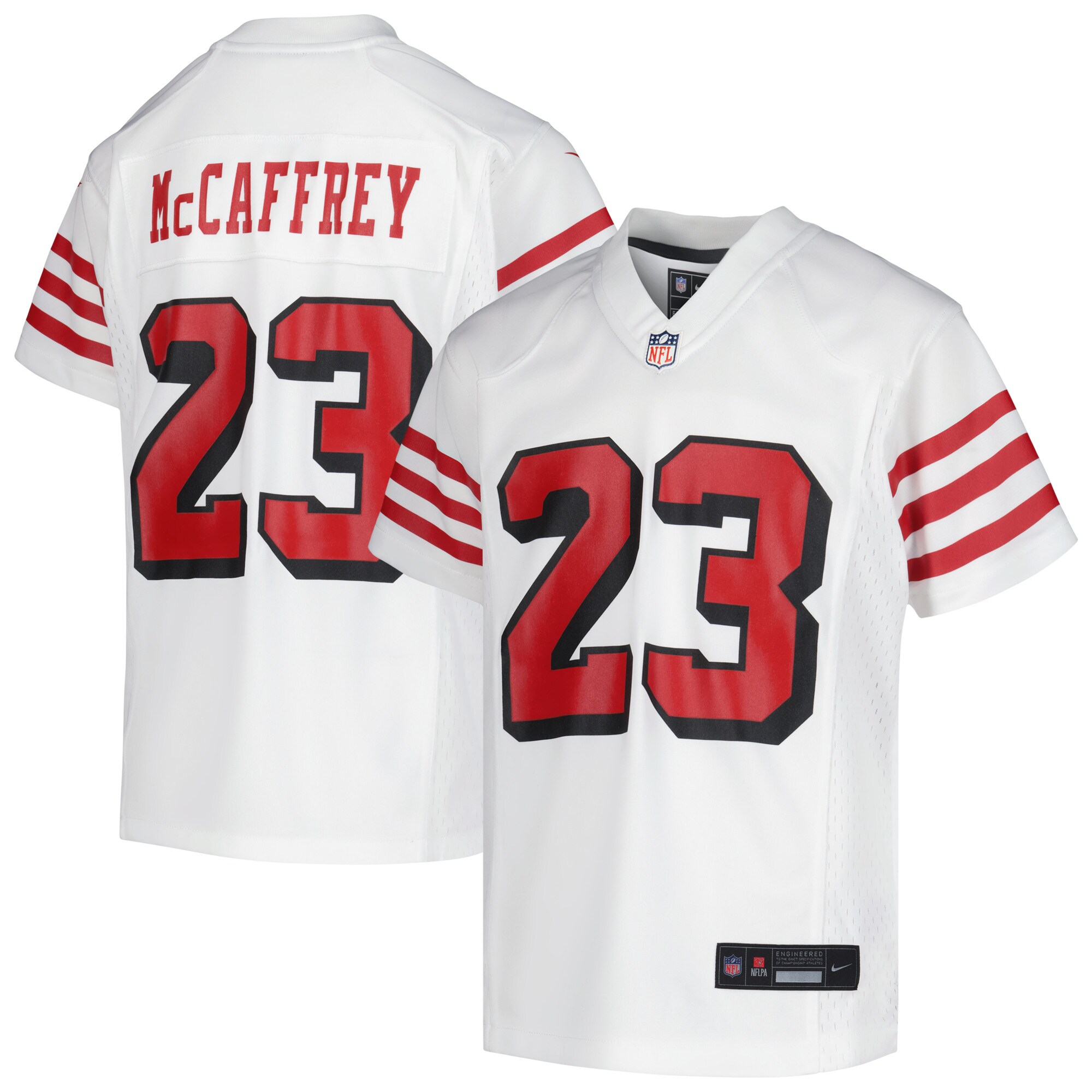 Christian McCaffrey San Francisco 49ers Nike Youth Game Jersey - White - vstockx