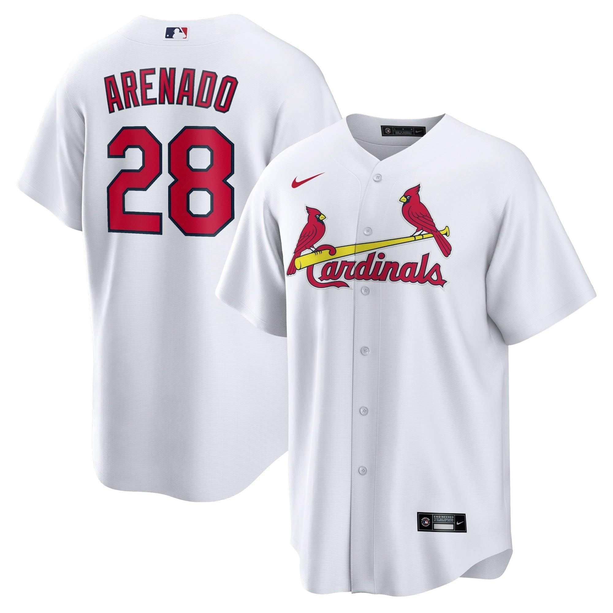 Men's Nike Nolan Arenado White St. Louis Cardinals Home Official Replica Player Jersey - vstockx