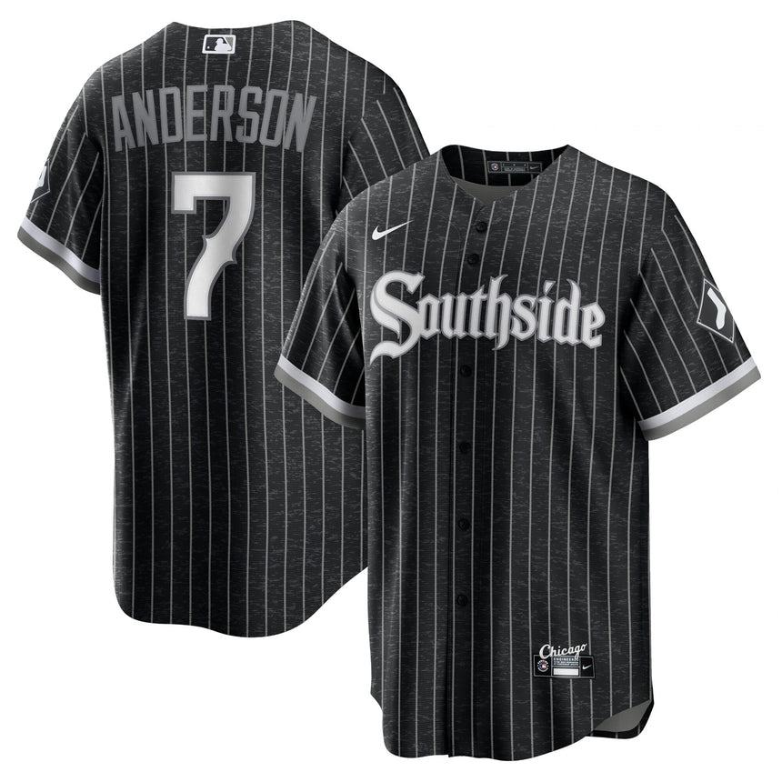 Men's Tim Anderson Chicago White Sox Black City Connect Replica Jersey - vstockx