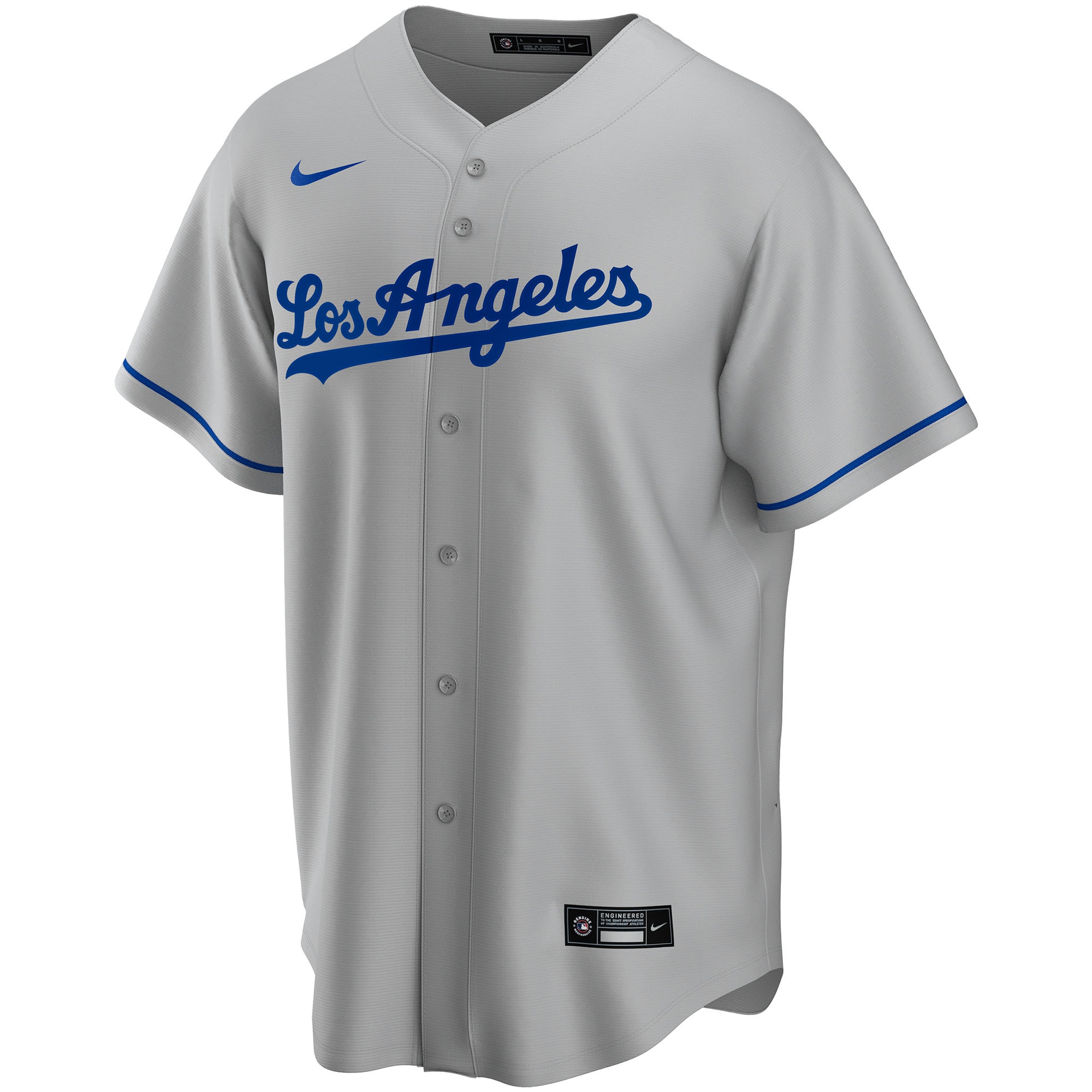 Los Angeles Dodgers Nike Road Replica Custom Jersey - Gray - vstockx