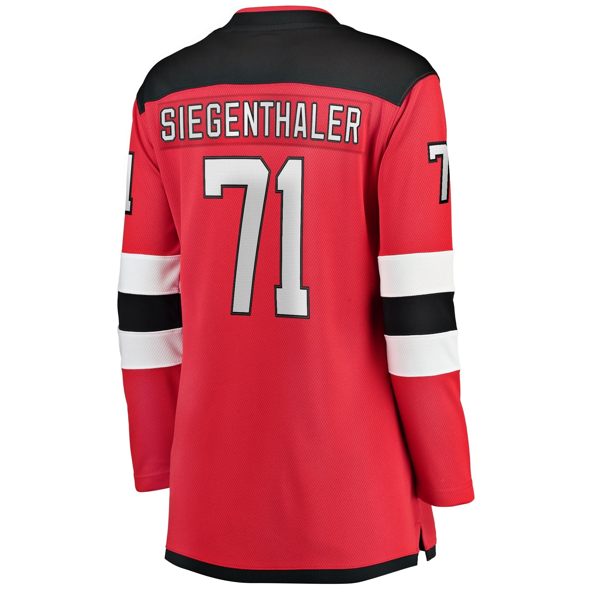 Women's Fanatics Branded Jonas Siegenthaler Red New Jersey Devils Home Breakaway Player Jersey - vstockx