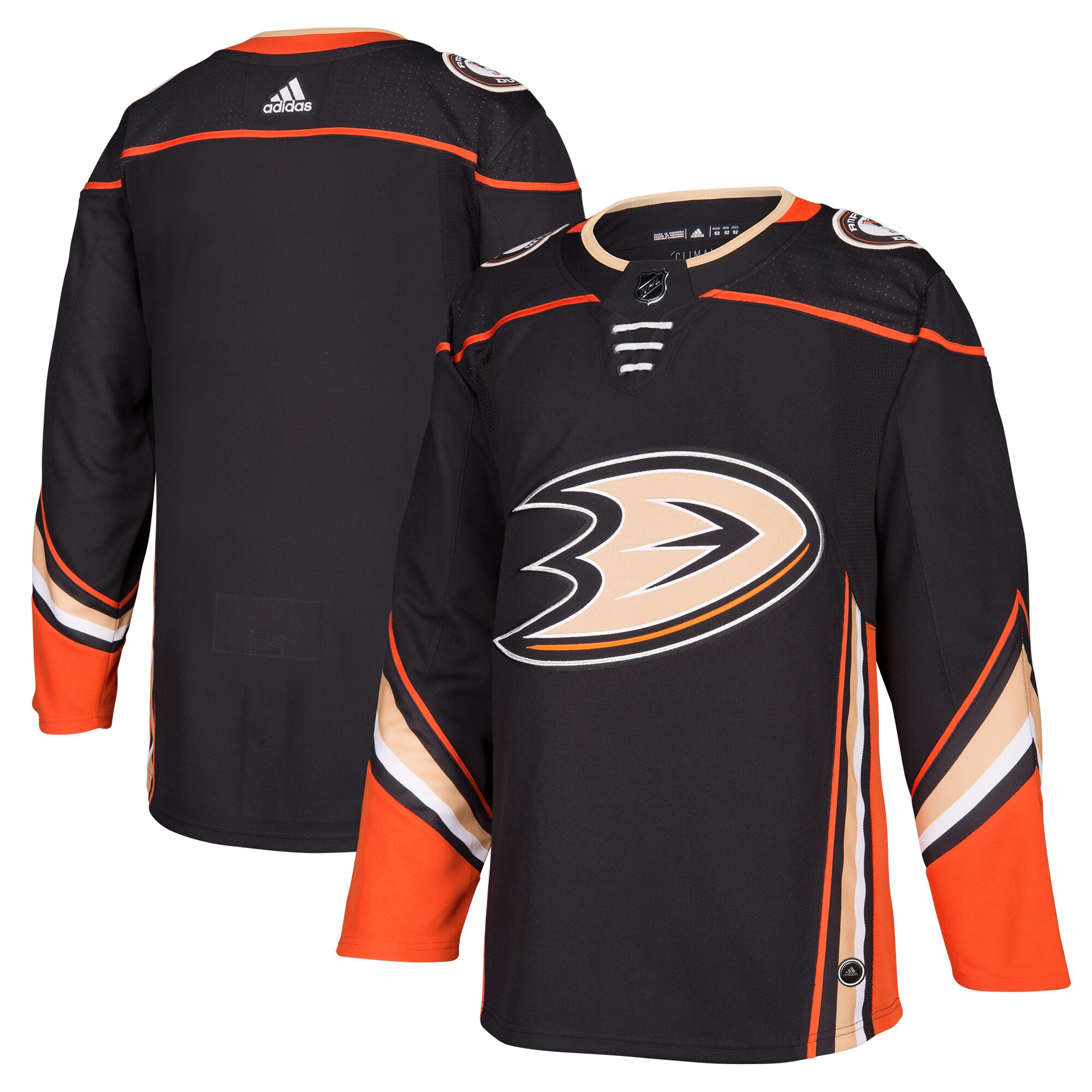 Anaheim Ducks adidas Home Authentic Blank Jersey - Black - vstockx