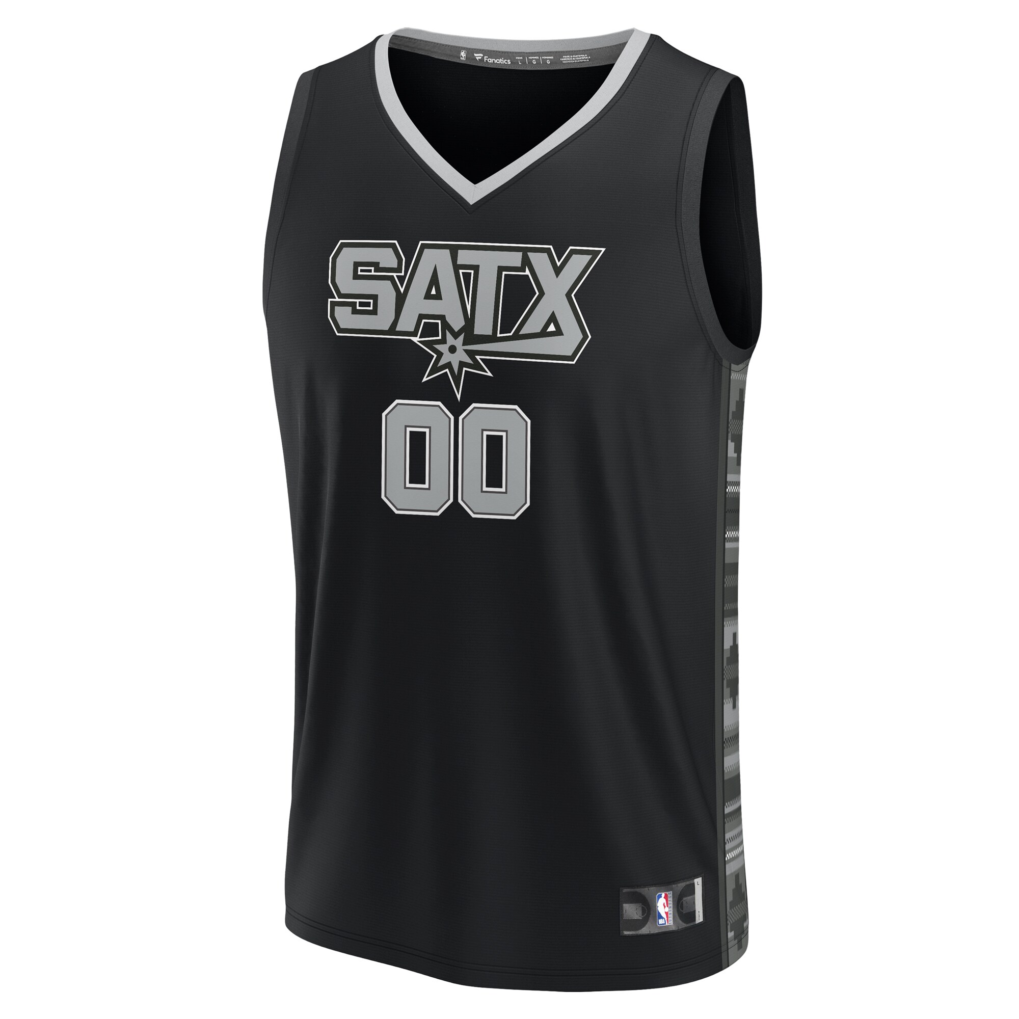 San Antonio Spurs Fanatics Branded Youth Fast Break Replica Custom Jersey - Statement Edition - Black - vstockx