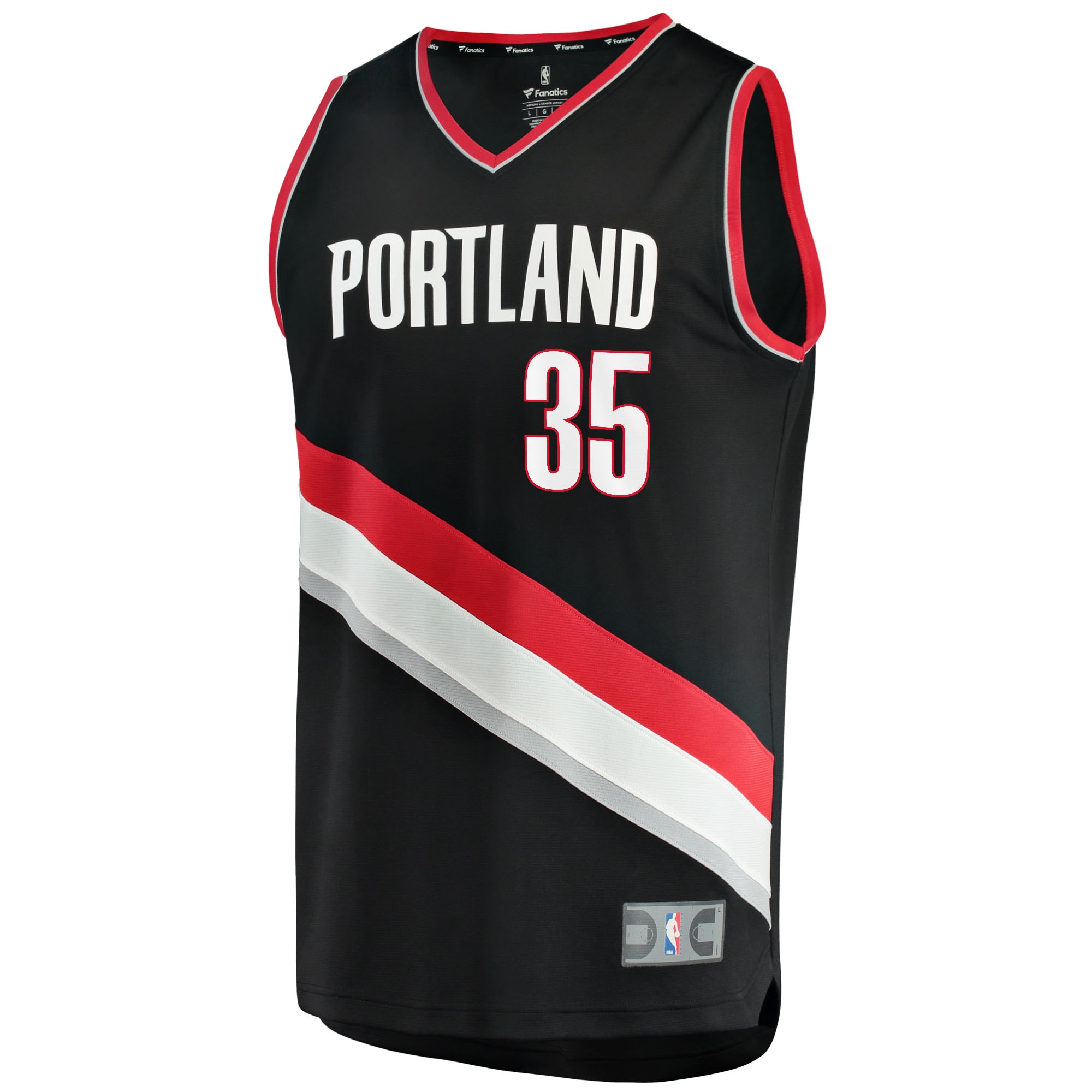 Didi Louzada Portland Trail Blazers Fanatics Branded 2021/22 Fast Break Replica Jersey - Icon Edition - Black - vstockx