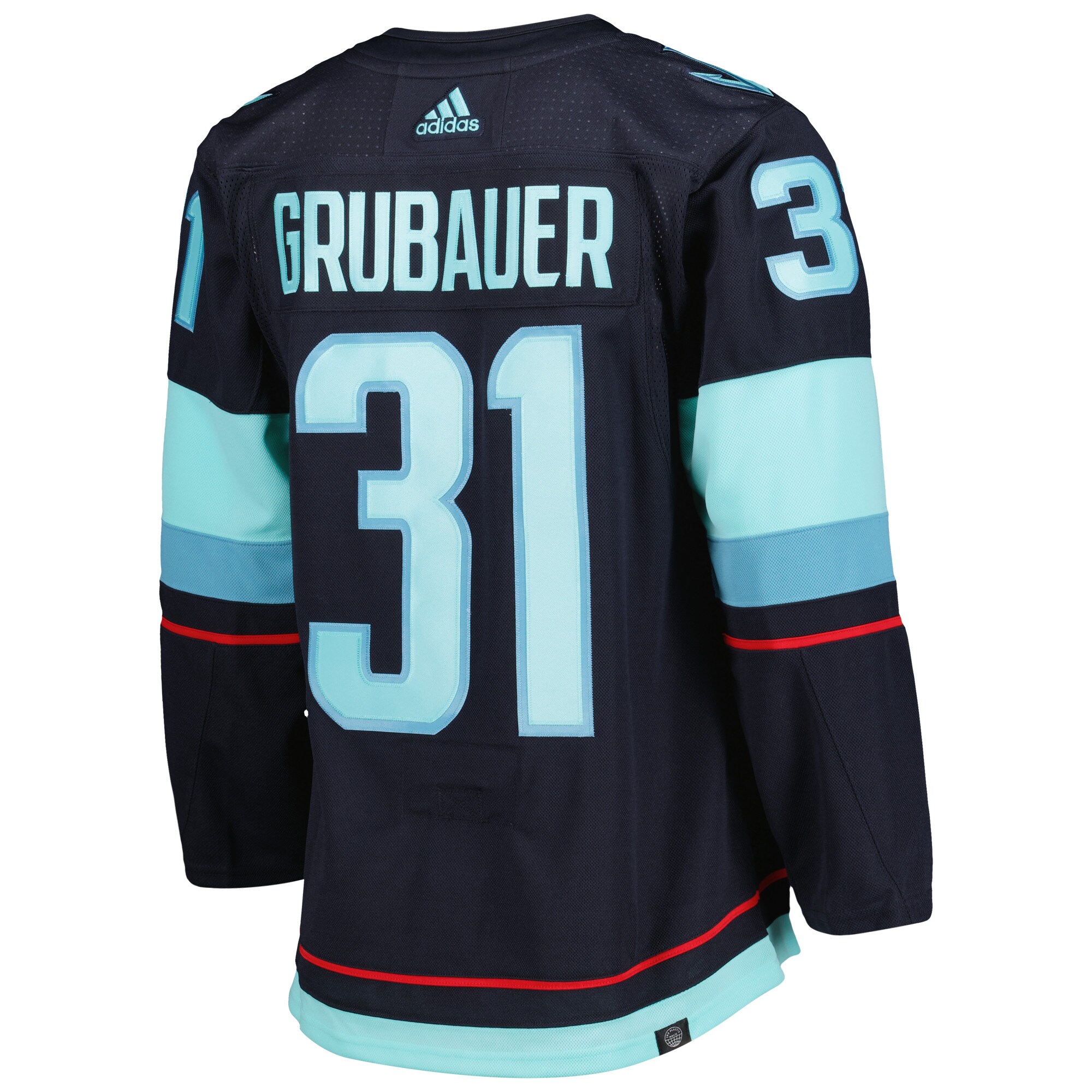 Philipp Grubauer Seattle Kraken adidas Home Primegreen Authentic Pro Player Jersey - Navy - vstockx