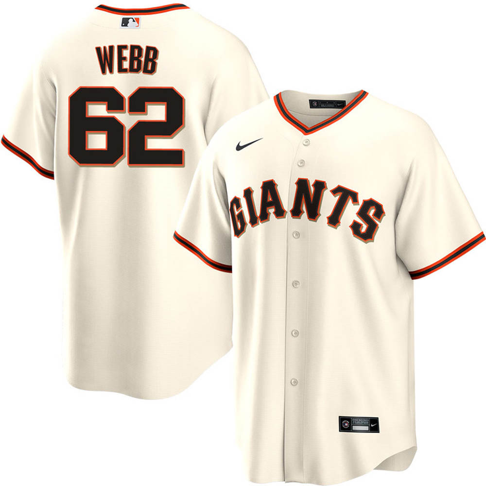 Youth San Francisco Giants Logan Webb Cool Base Replica Jersey - Cream - vstockx