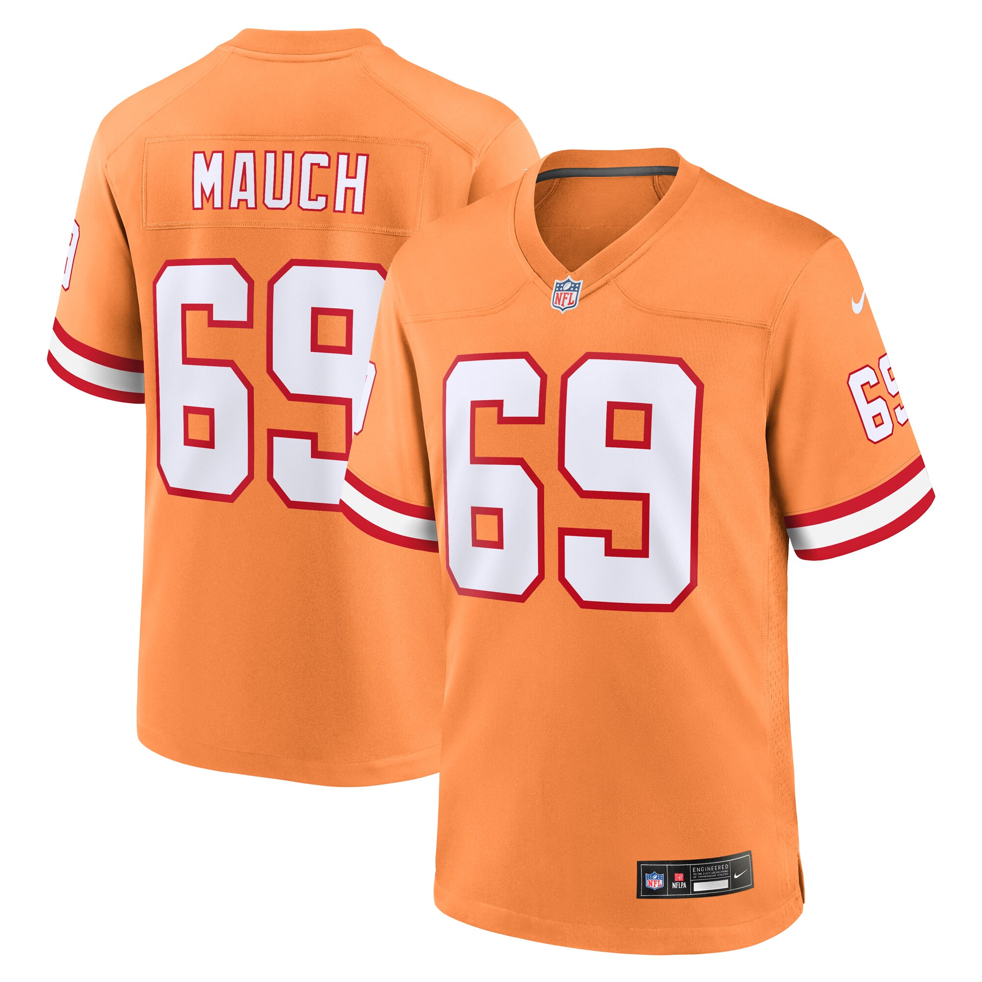 Cody Mauch Tampa Bay Buccaneers Nike Throwback Game Jersey - Orange - vstockx