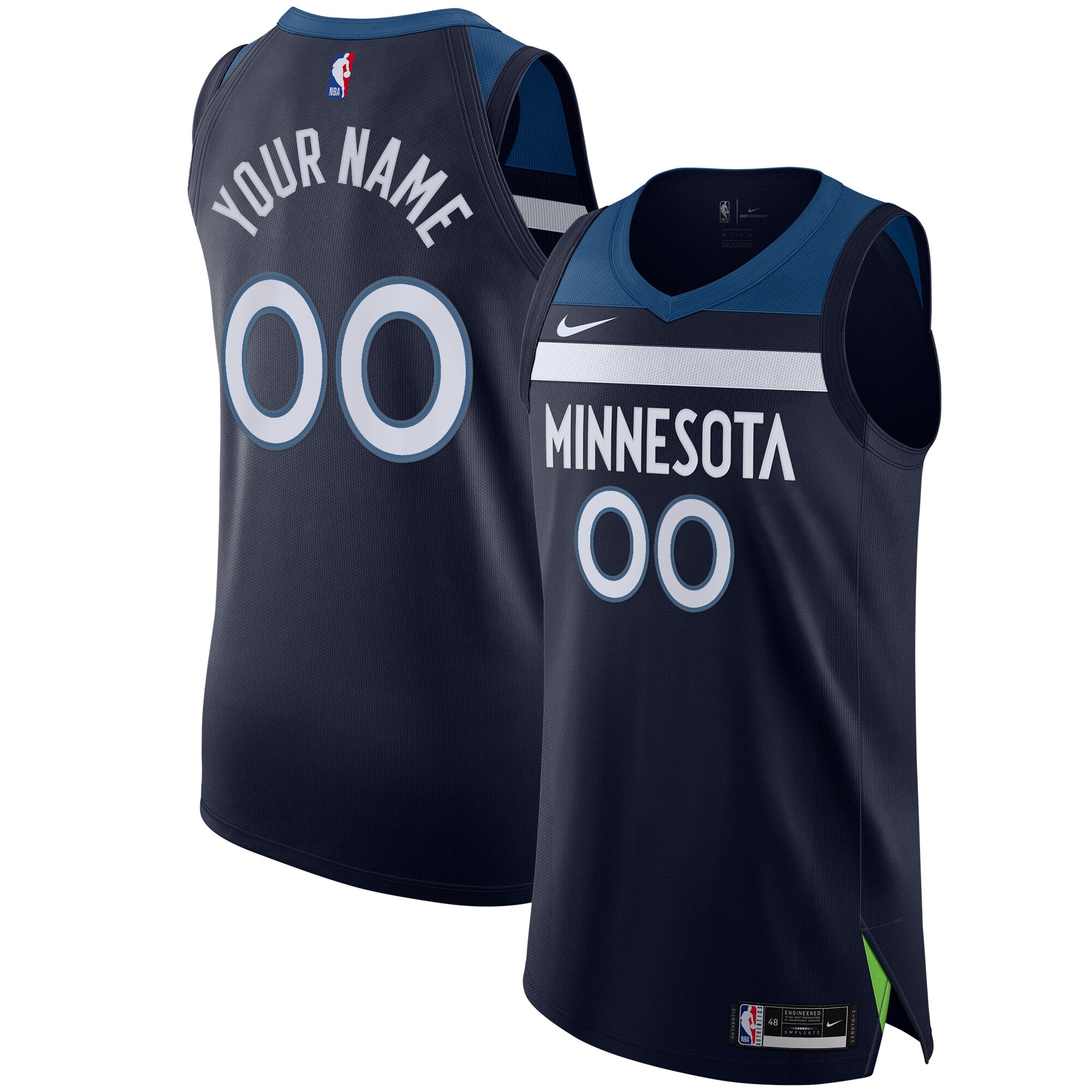 Minnesota Timberwolves Nike Authentic Custom Jersey Navy - Icon Edition - vstockx