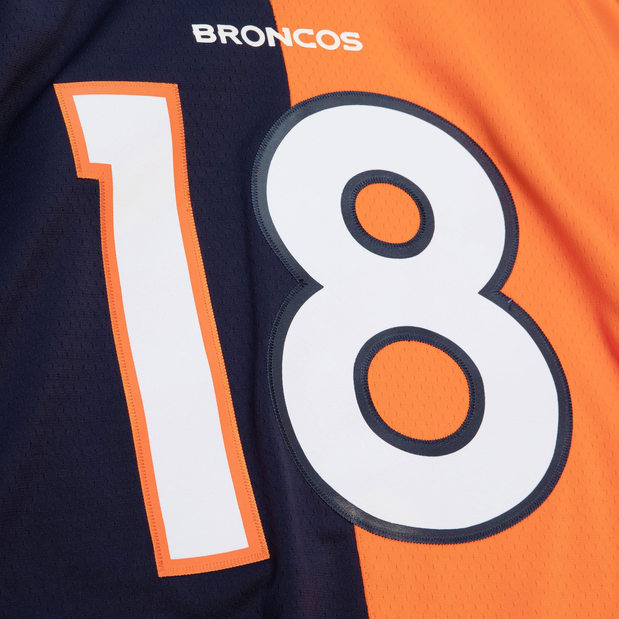 Peyton Manning Denver Broncos Mitchell & Ness 2015 Split Legacy Replica Jersey - Navy/Orange - vstockx