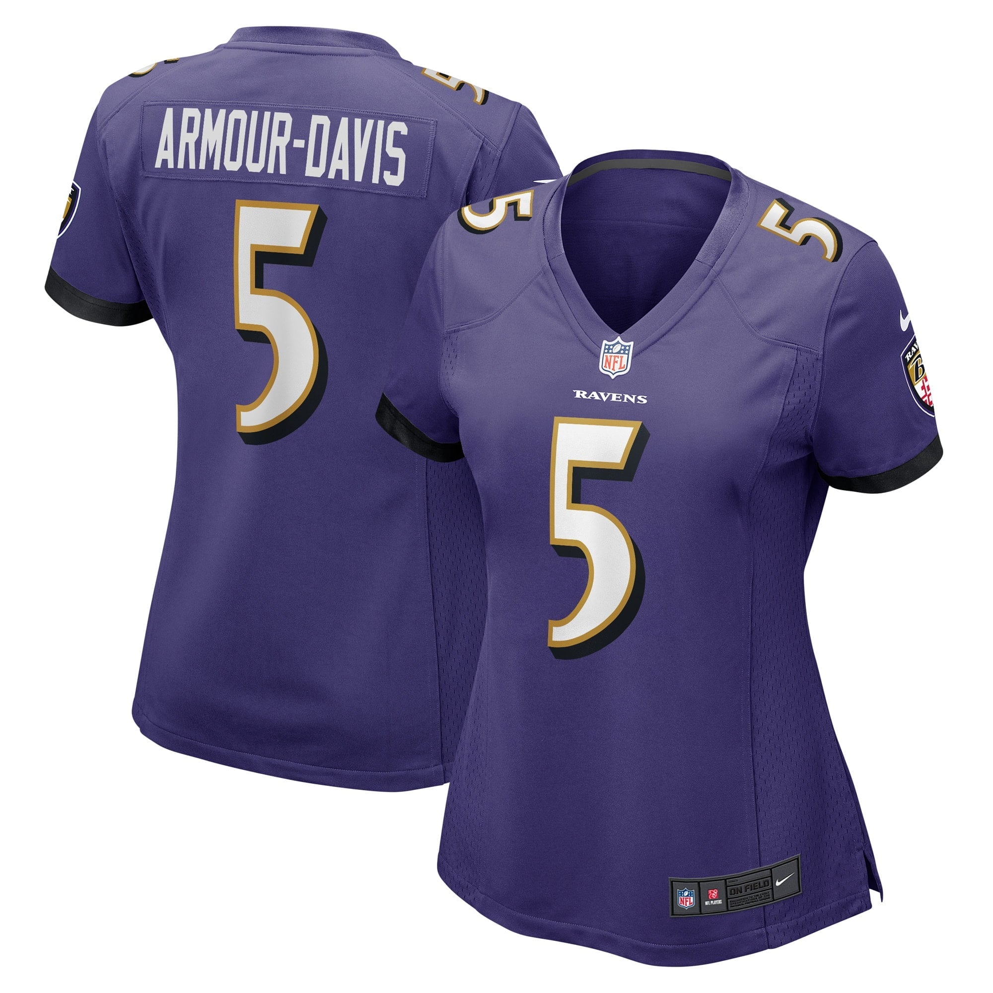 Women's Nike Jalyn Armour-Davis Purple Baltimore Ravens Game Player Jersey - vstockx