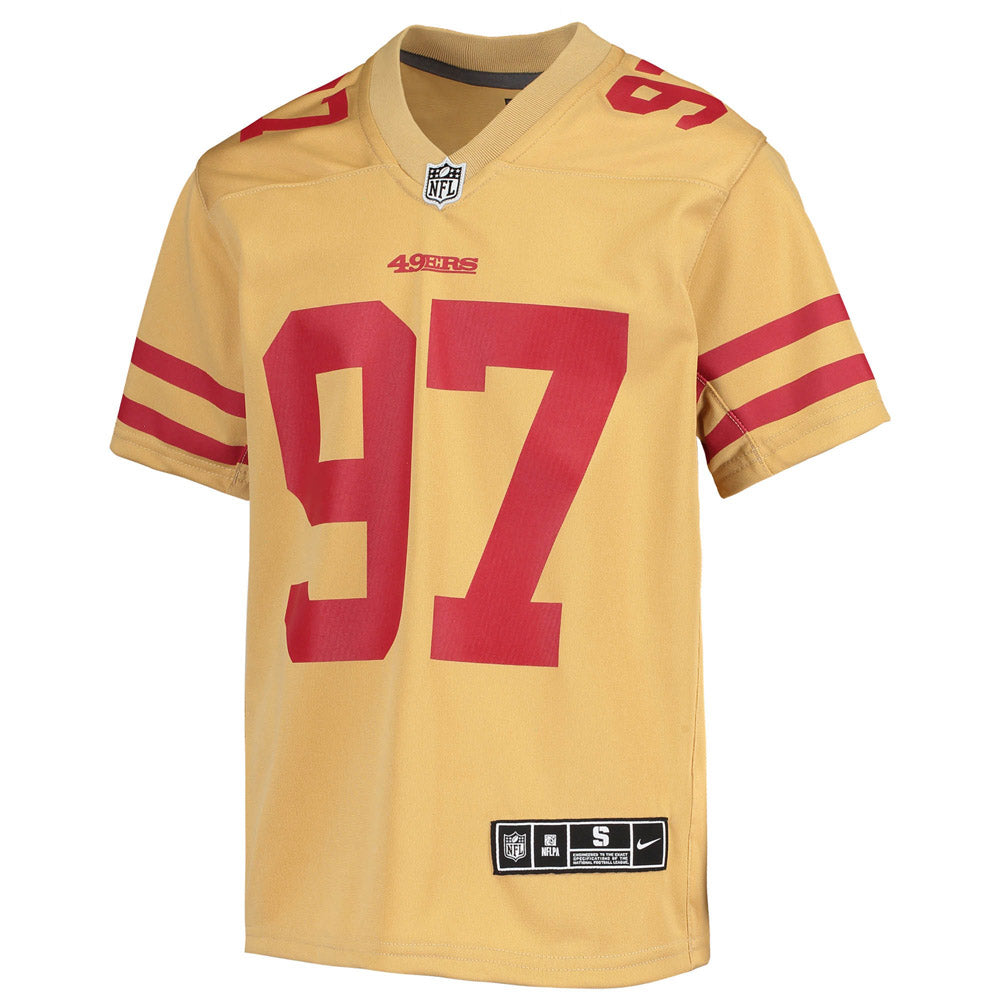 Youth San Francisco 49ers Nick Bosa Inverted Team Game Jersey Gold - vstockx