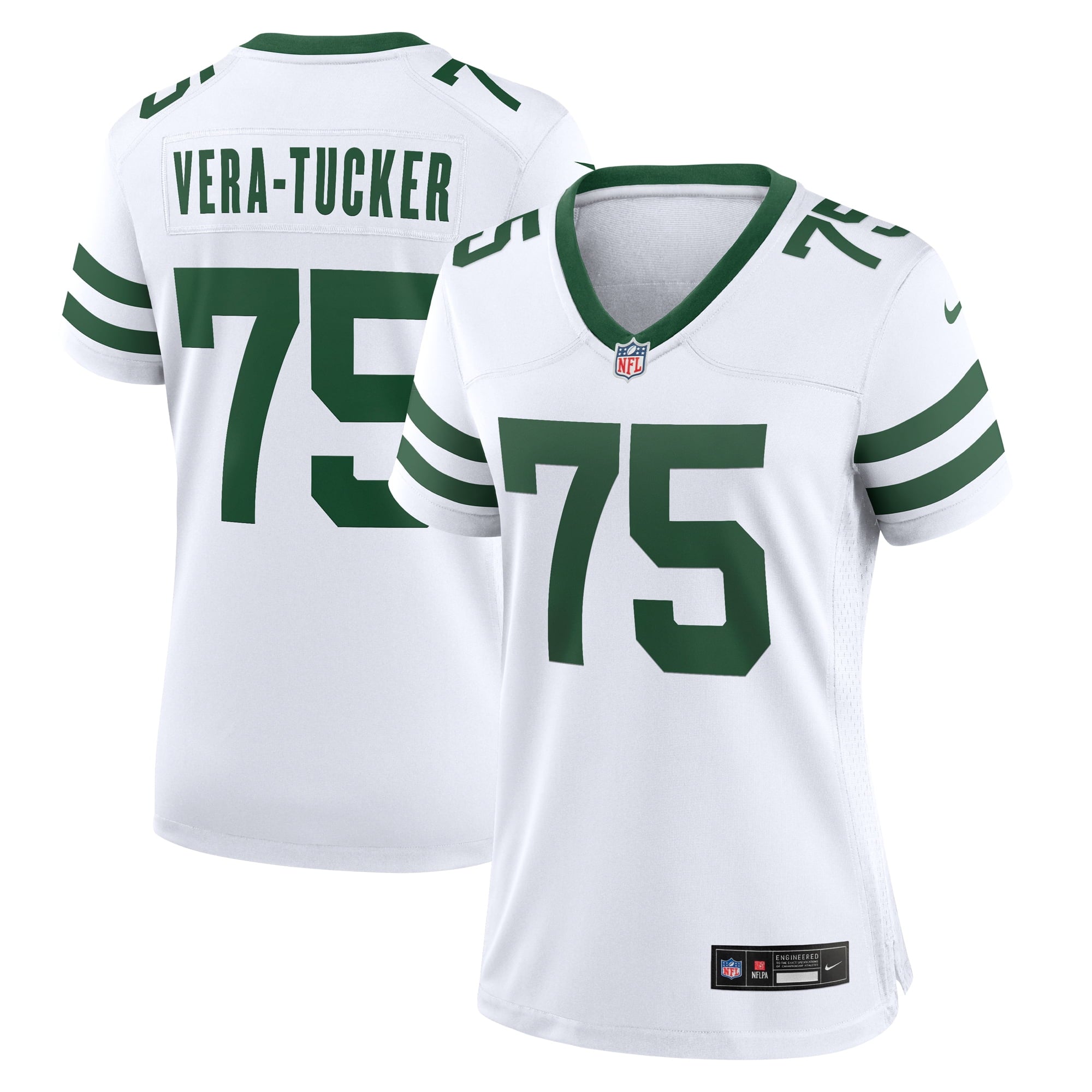 Women's Nike Alijah Vera-Tucker White New York Jets Legacy Player Game Jersey - vstockx