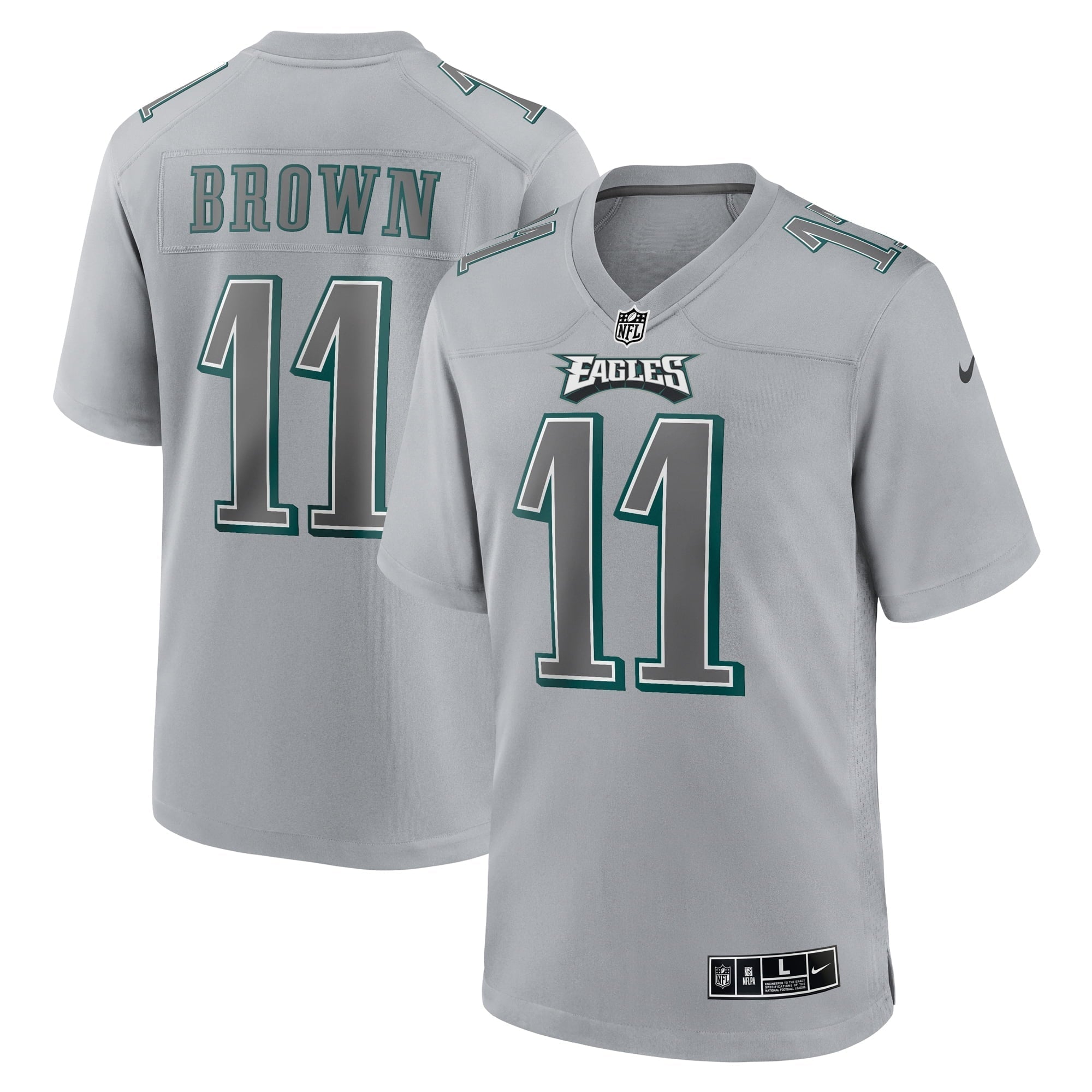 Men's Nike A.J. Brown Gray Philadelphia Eagles Atmosphere Fashion Game Jersey - vstockx