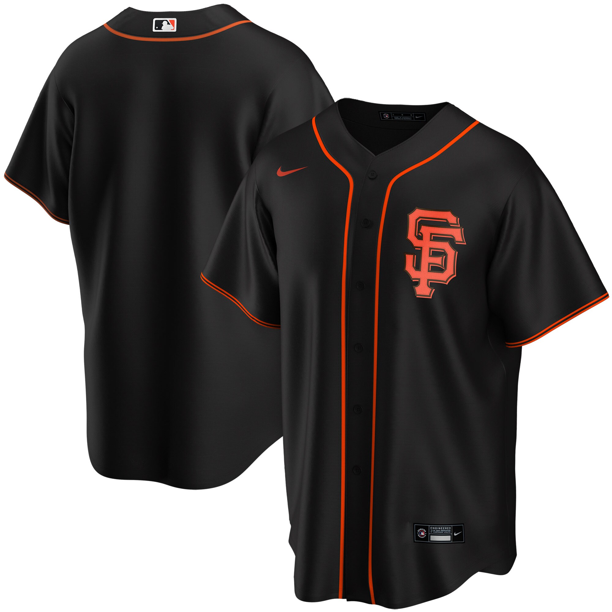 San Francisco Giants Nike Youth Alternate Replica Team Jersey - Black - vstockx