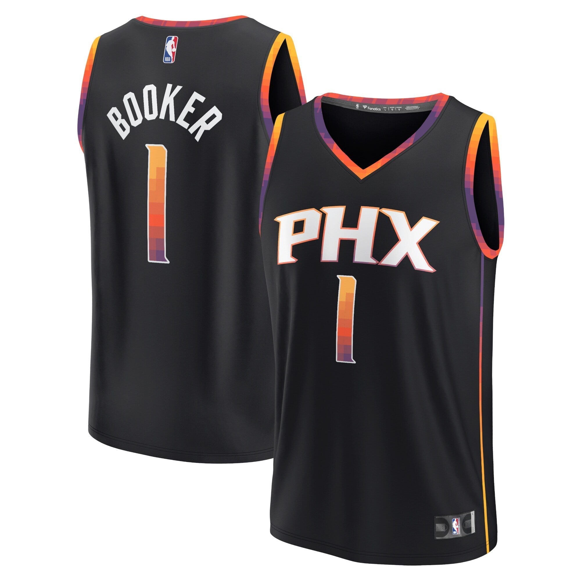 Men's Fanatics Branded Devin Booker Black Phoenix Suns Fast Break Replica Player Jersey - Statement Edition - vstockx