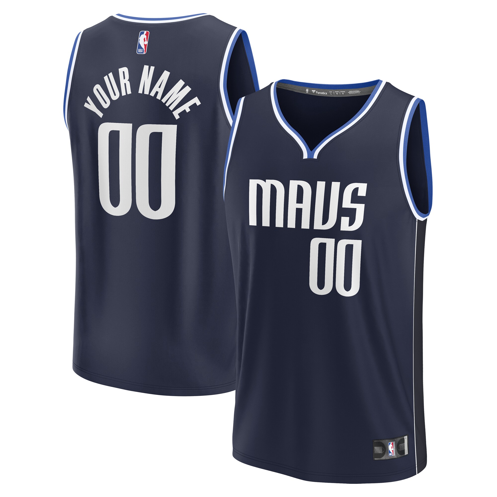 Dallas Mavericks Fanatics Branded Youth Fast Break Replica Custom Jersey - Statement Edition - Navy - vstockx