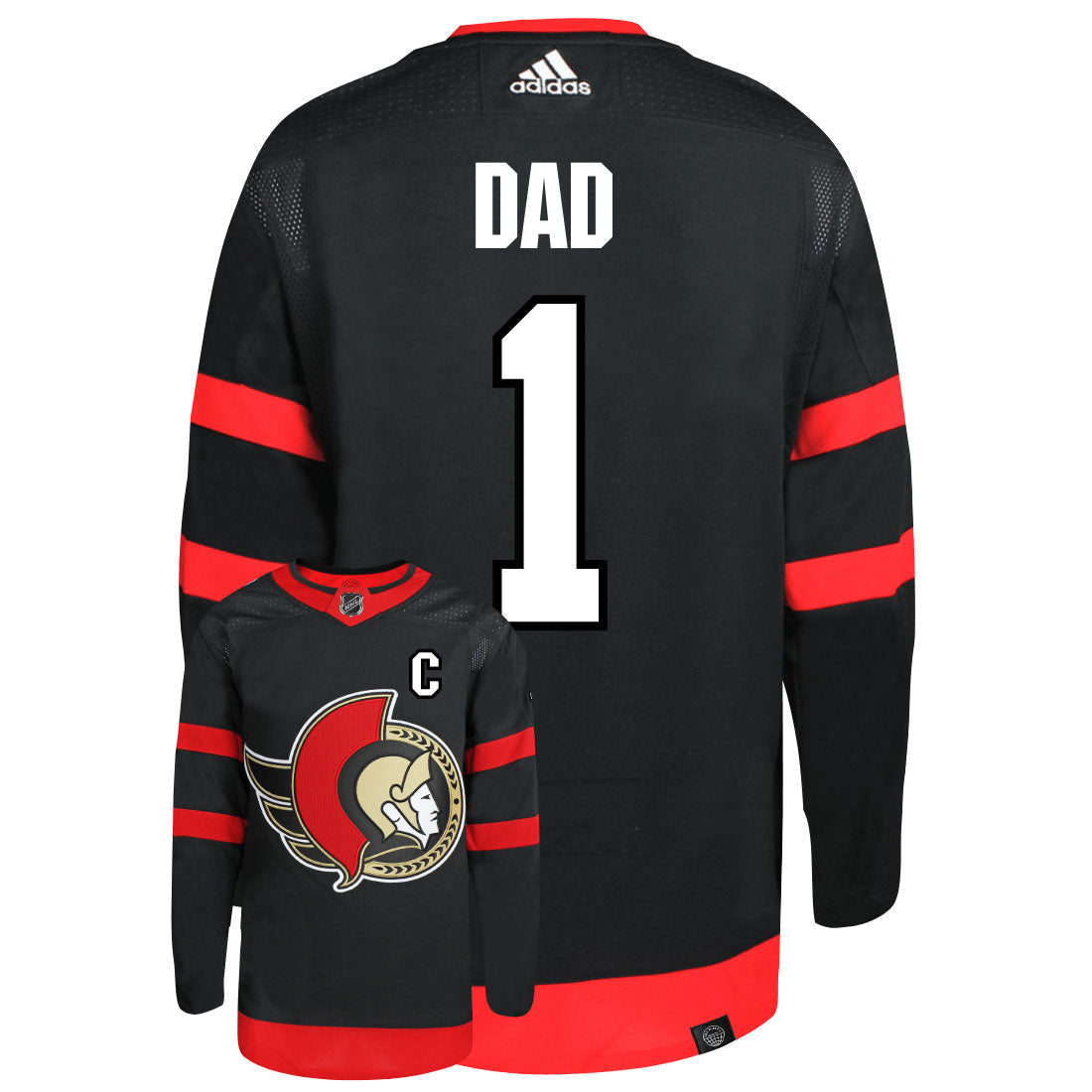 Ottawa Senators Dad Number One Adidas Primegreen Authentic NHL Hockey Jersey - vstockx