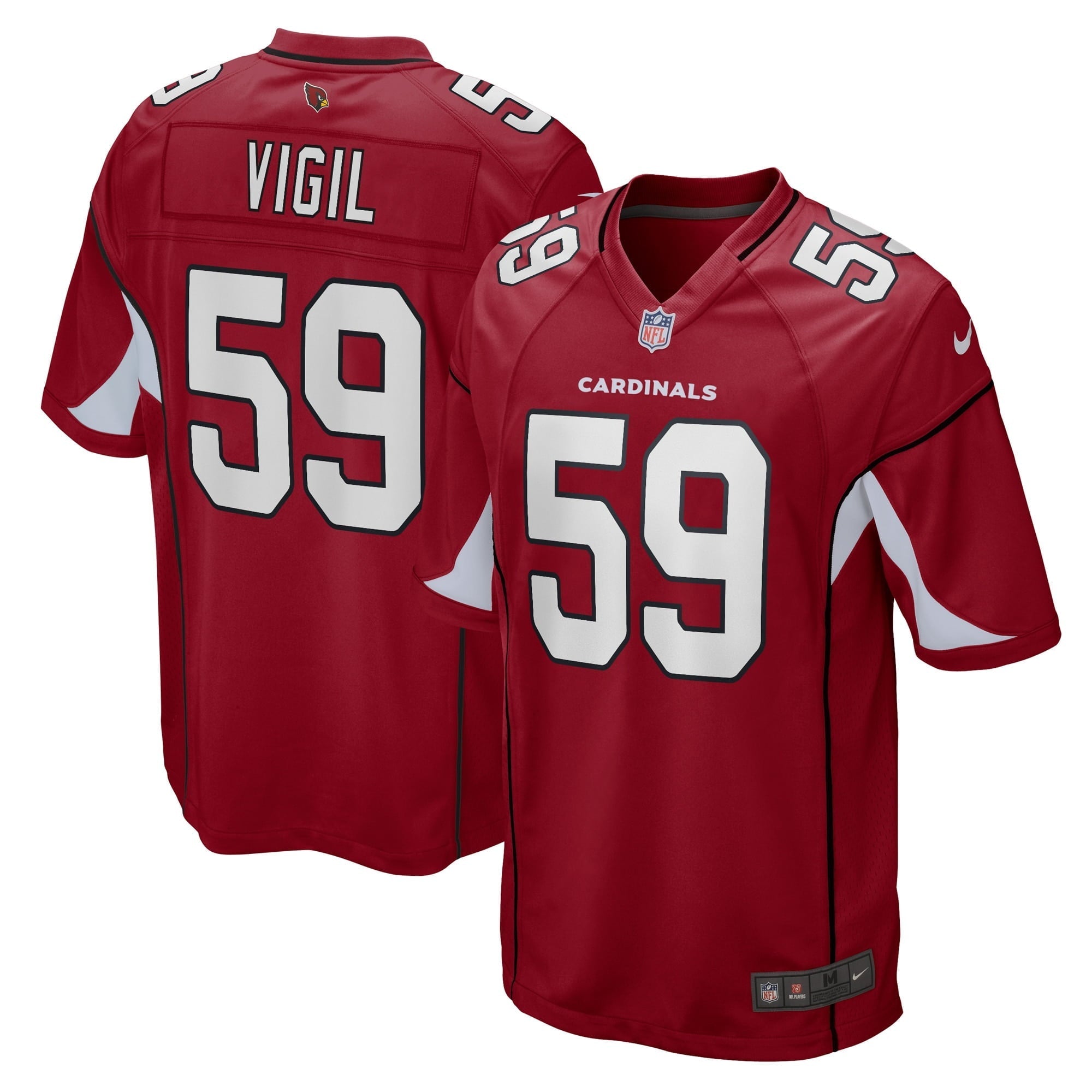 Men's Nike Nick Vigil Cardinal Arizona Cardinals Game Player Jersey - vstockx