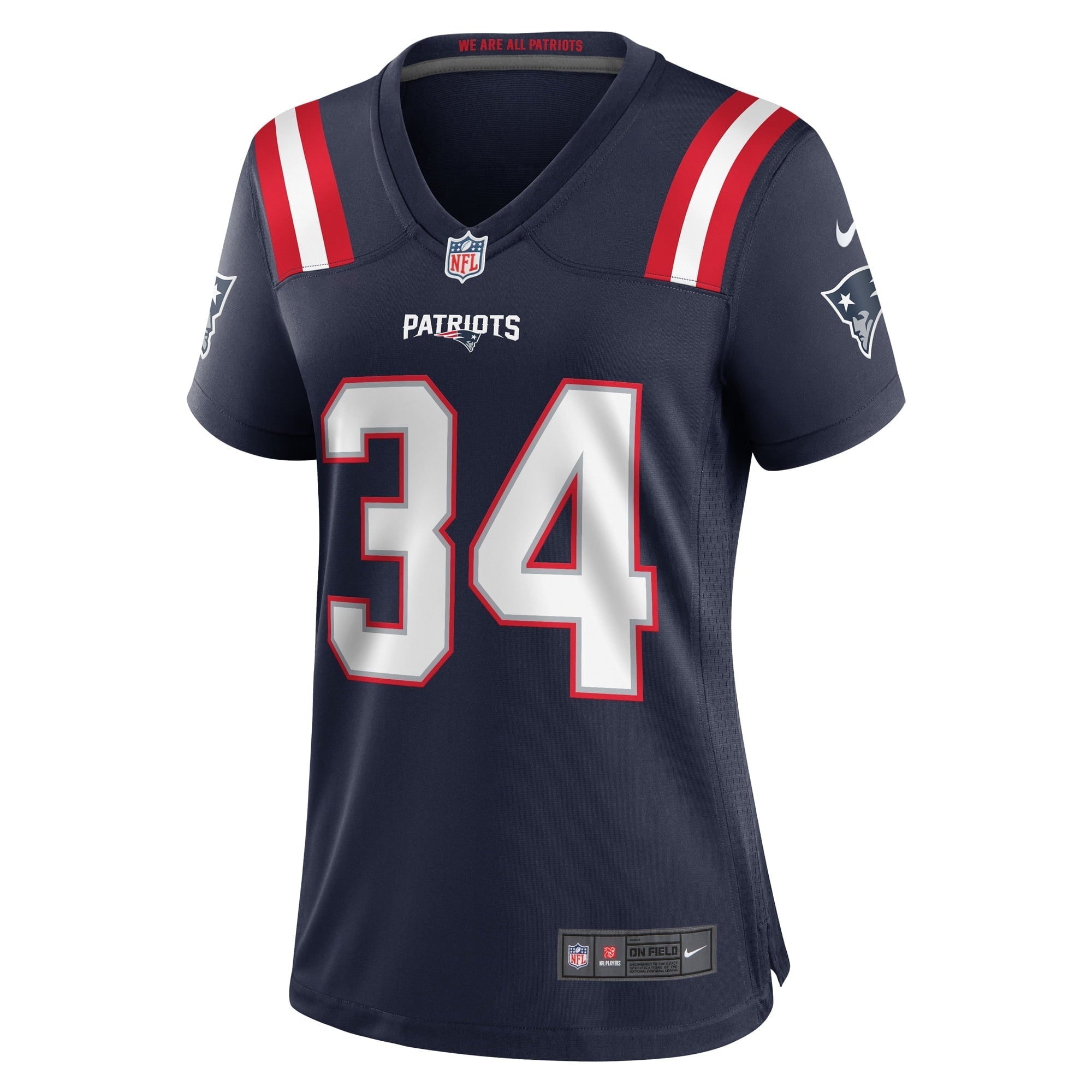Women's Nike Quandre Mosely Navy New England Patriots Home Game Player Jersey - vstockx