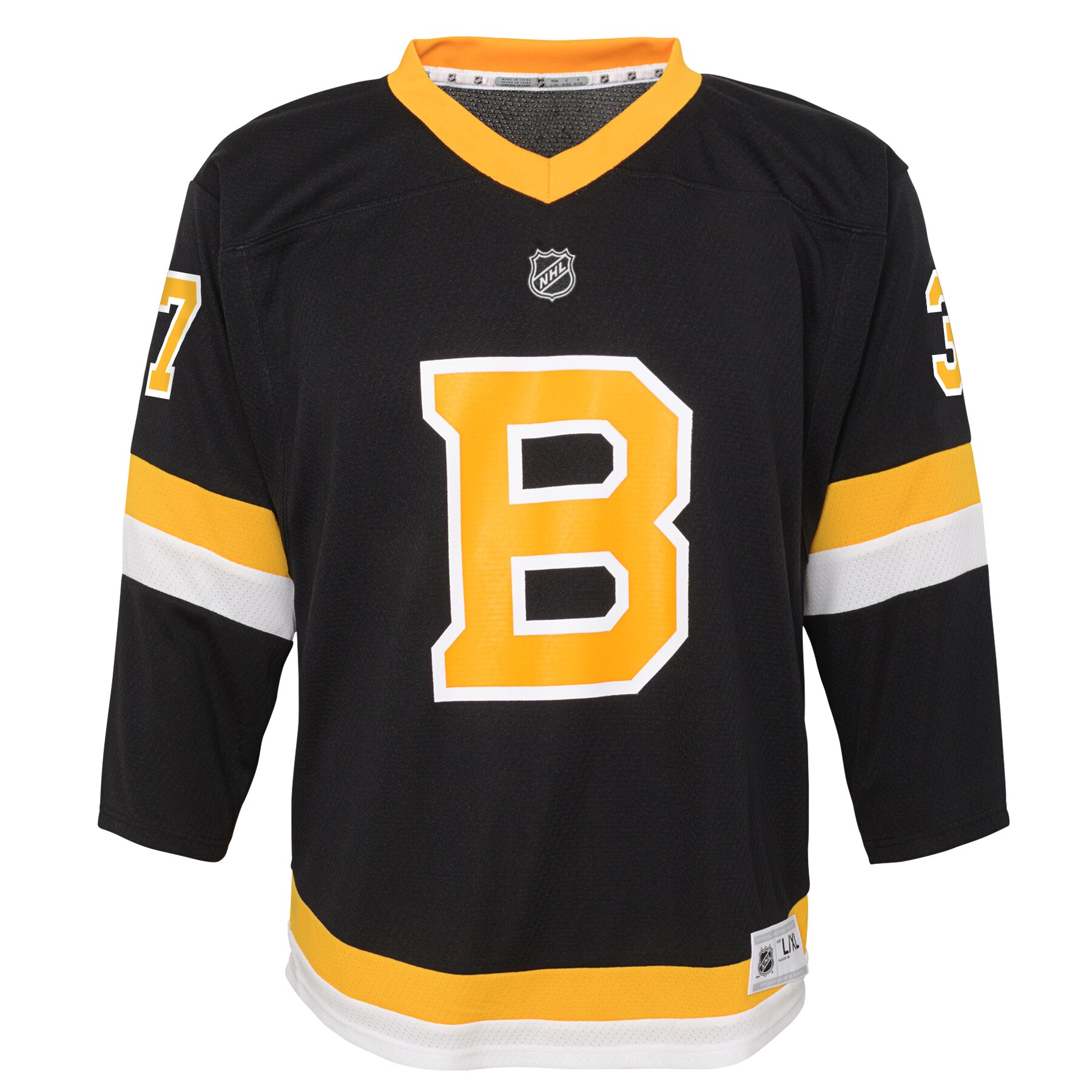 Patrice Bergeron Boston Bruins Youth Alternate Replica Player Jersey - Black - vstockx