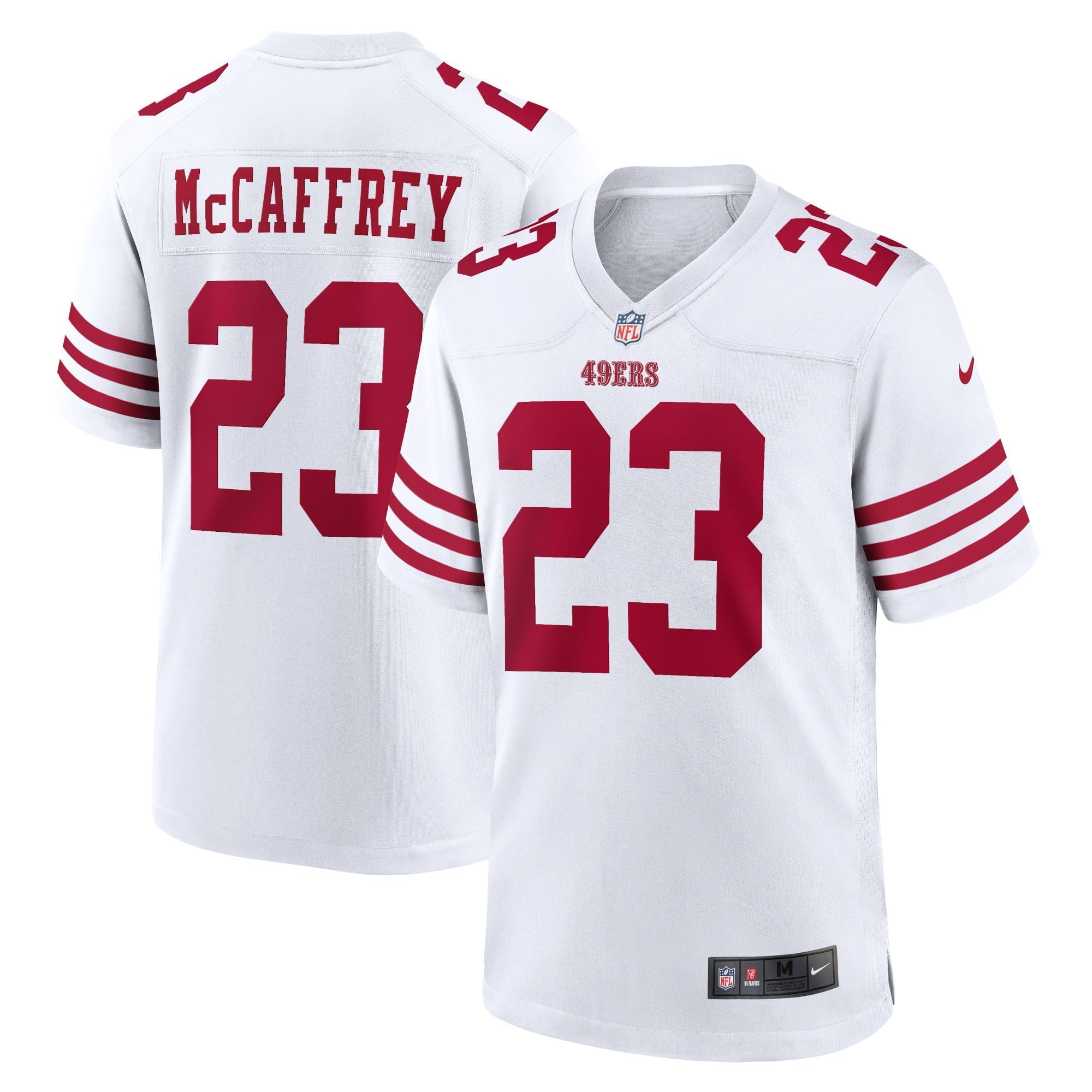 Men's Nike Christian McCaffrey White San Francisco 49ers Game Player Jersey - vstockx