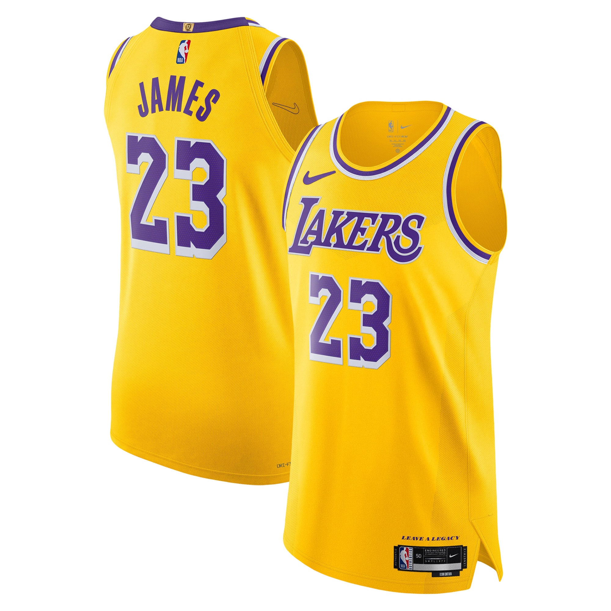 LeBron James Los Angeles Lakers Nike Authentic Player Jersey - Icon Edition - Gold - vstockx