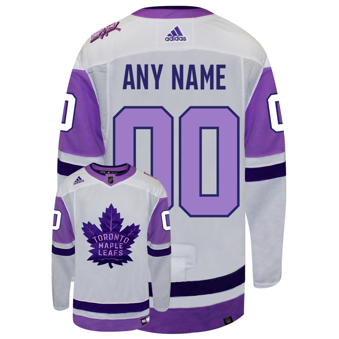 Customizable Toronto Maple Leafs Adidas Primegreen 2022 Hockey Fights Cancers Authentic Jersey - vstockx