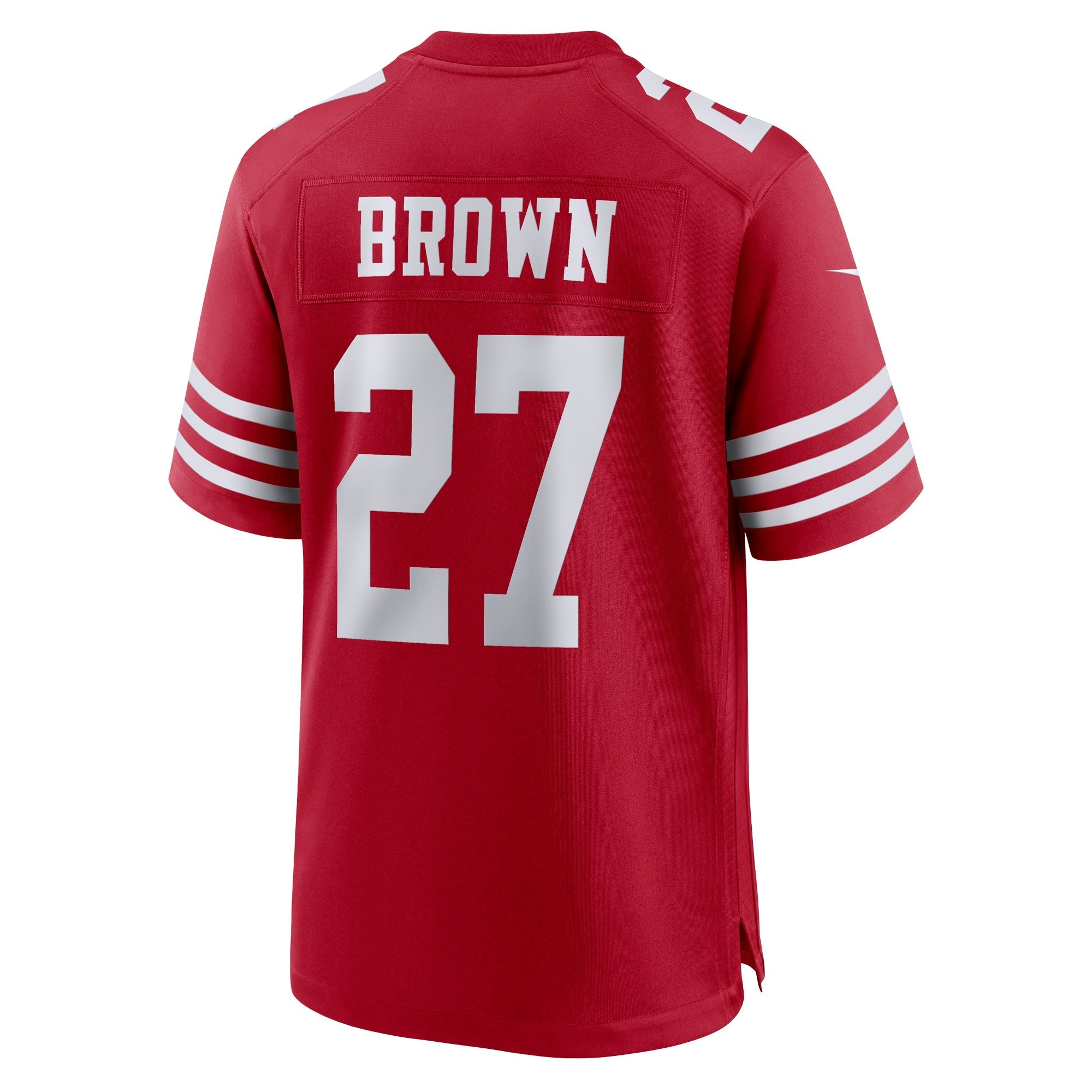 Men's Nike Ji'Ayir Brown Scarlet San Francisco 49ers Team Game Jersey - vstockx