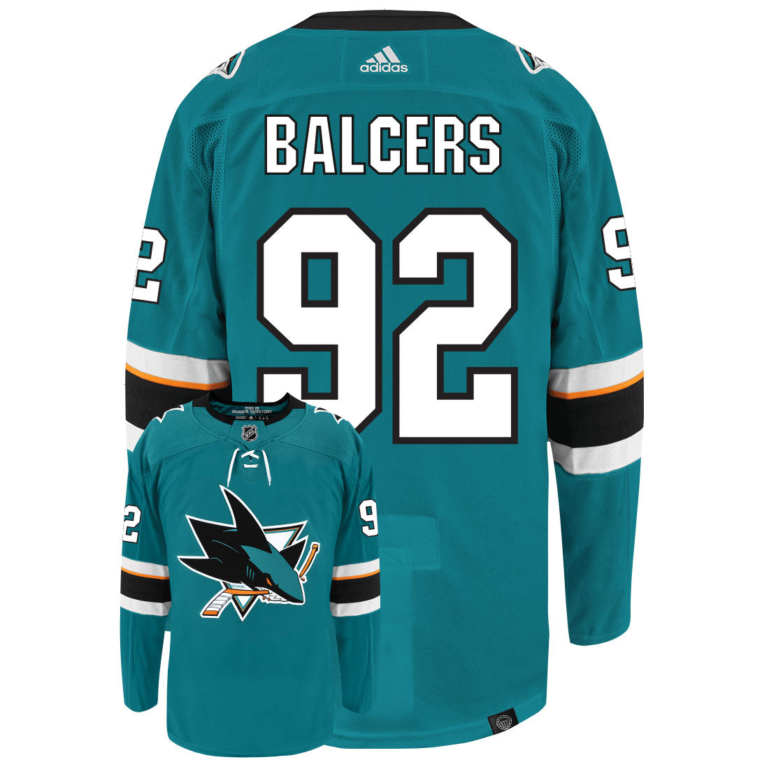 Rudolfs Balcers San Jose Sharks Adidas Primegreen Authentic NHL Hockey Jersey - vstockx