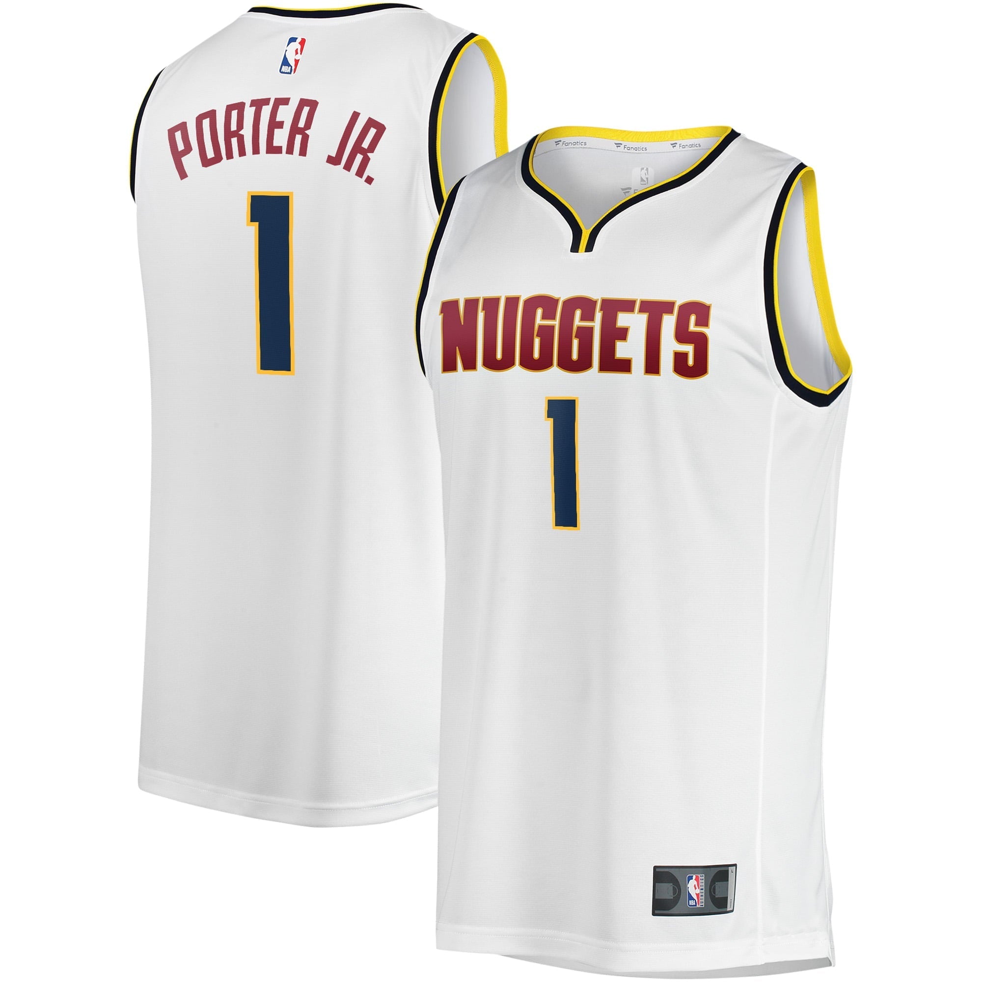 Youth Fanatics Branded Michael Porter Jr. White Denver Nuggets Fast Break Player Jersey - Association Edition - vstockx