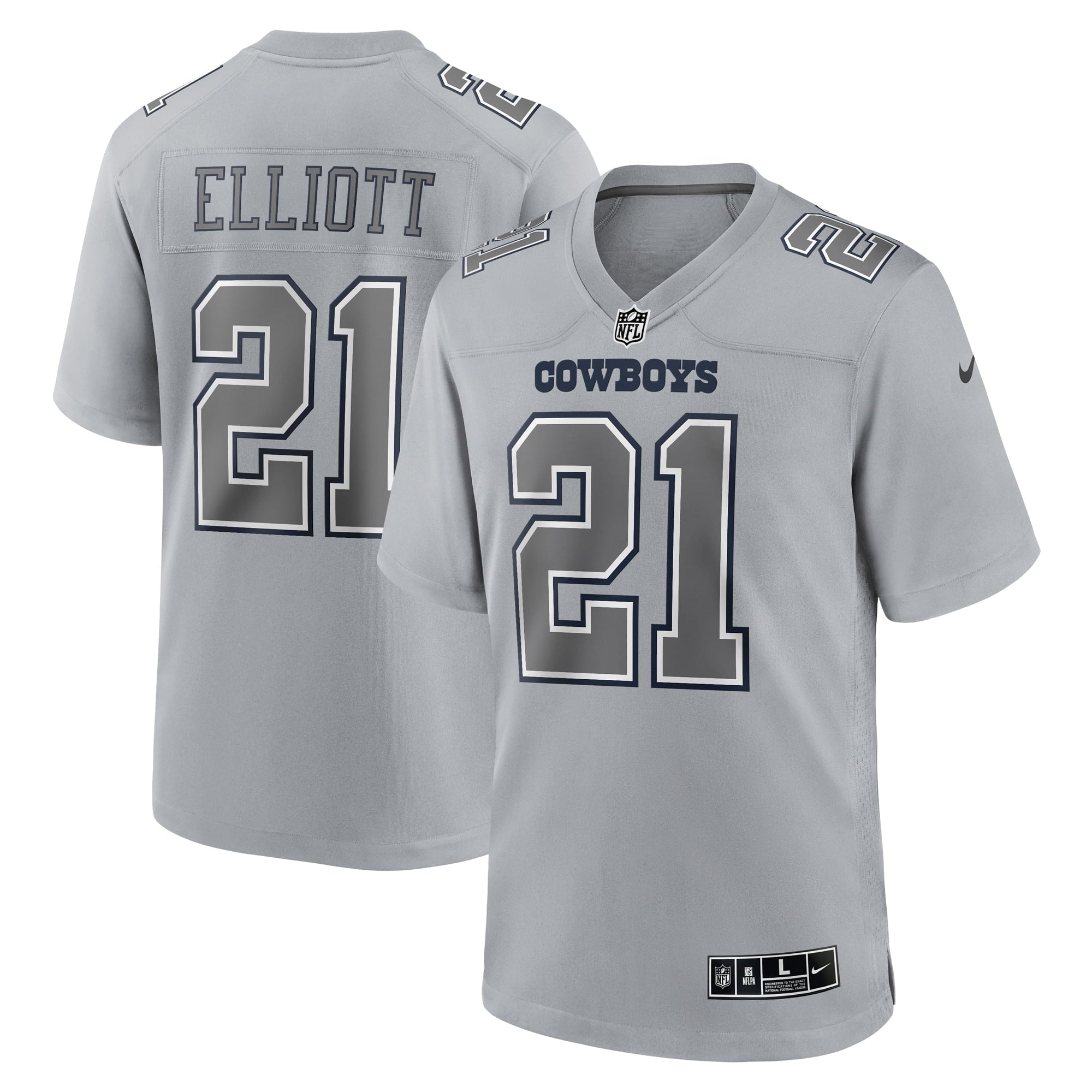 Men's Nike Ezekiel Elliott Gray Dallas Cowboys Atmosphere Fashion Game Jersey - vstockx