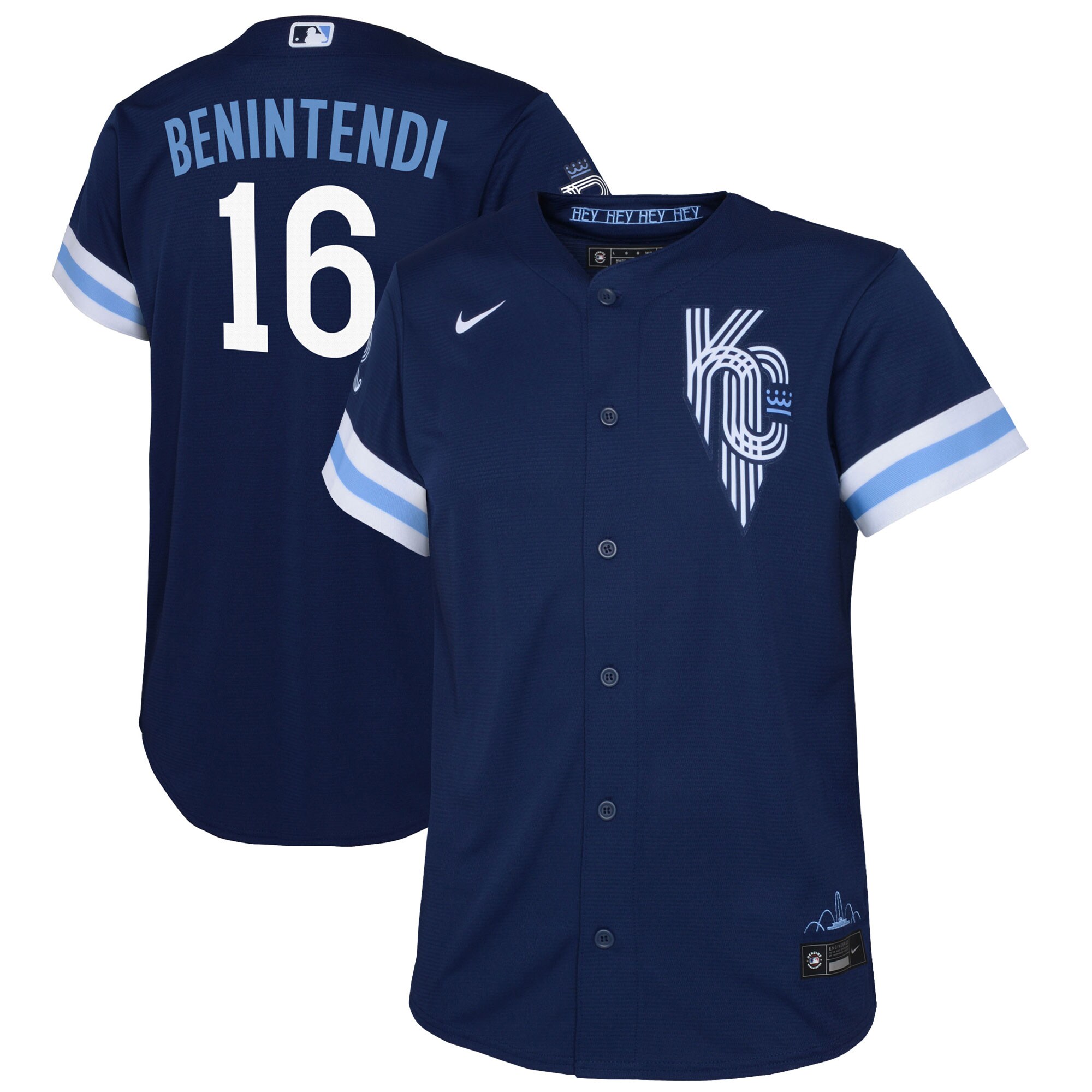 Andrew Benintendi Kansas City Royals Nike Youth 2022 City Connect Replica Player Jersey - Navy - vstockx