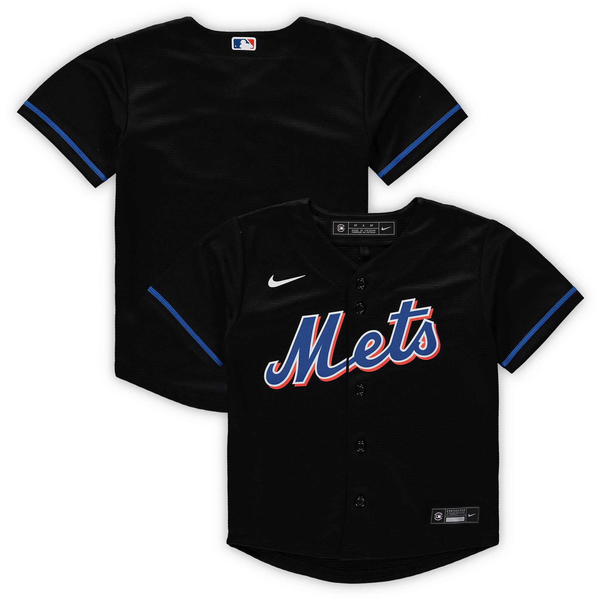 New York Mets Nike Toddler Alternate Replica Team Jersey - Black - vstockx