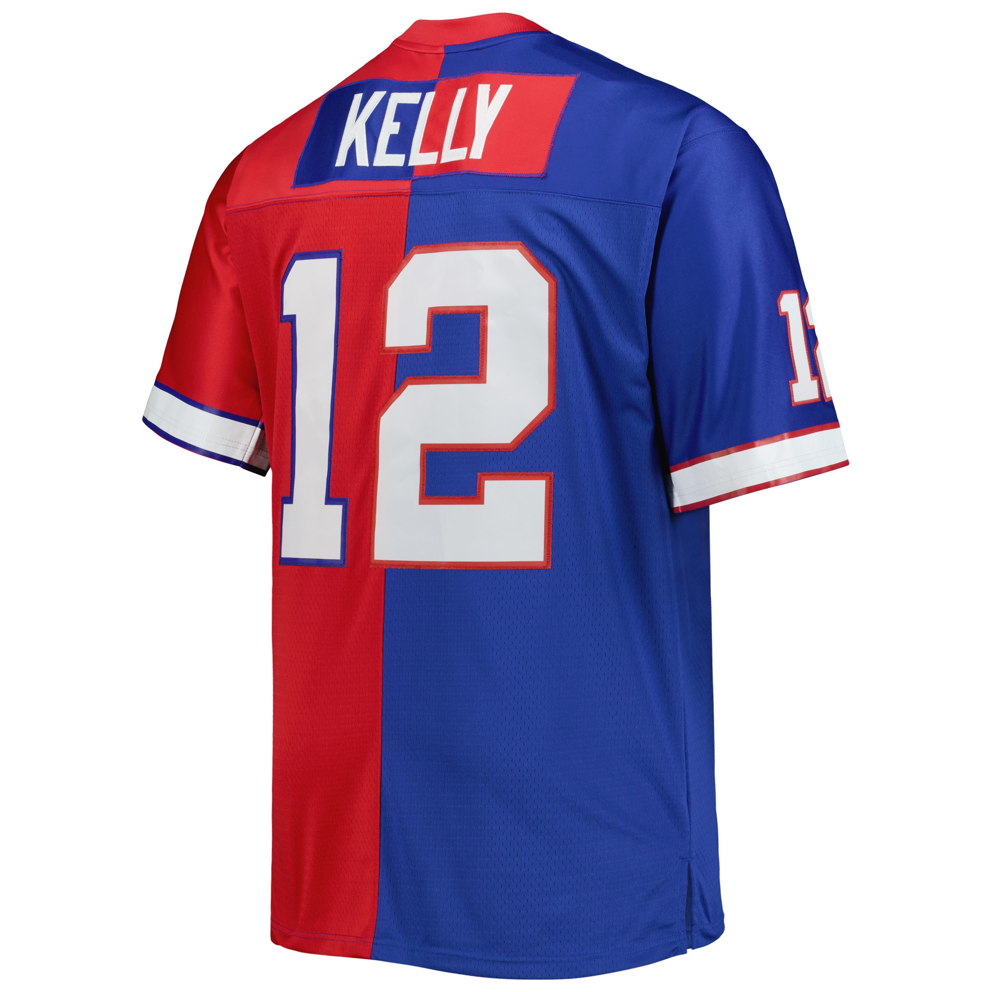 Jim Kelly Buffalo Bills Mitchell & Ness Big & Tall Split Legacy Retired Player Replica Jersey - Royal/Red - vstockx