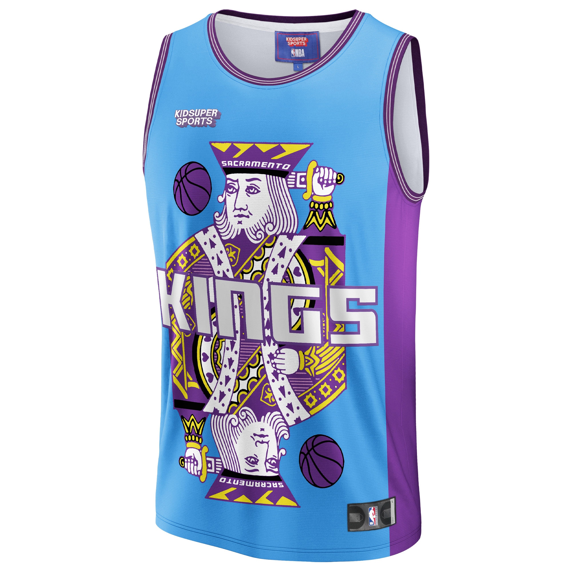 Sacramento Kings NBA & KidSuper Studios by Fanatics Unisex Hometown Jersey - Blue - vstockx