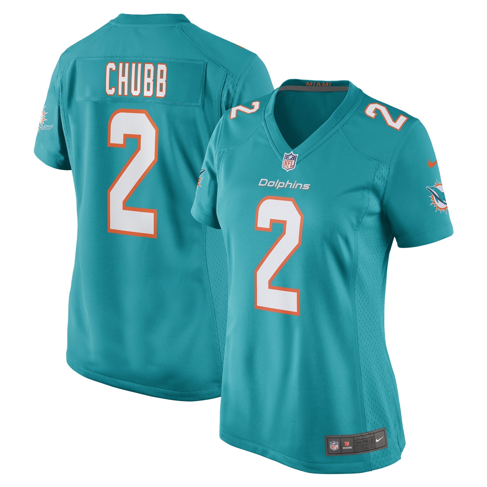 Women's Nike Bradley Chubb Aqua Miami Dolphins Game Player Jersey - vstockx