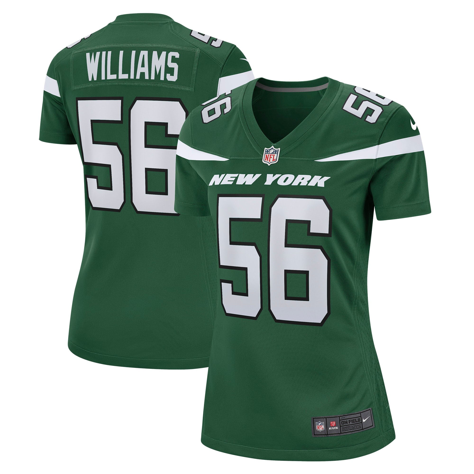 Women's Nike Quincy Williams Gotham Green New York Jets Game Jersey - vstockx