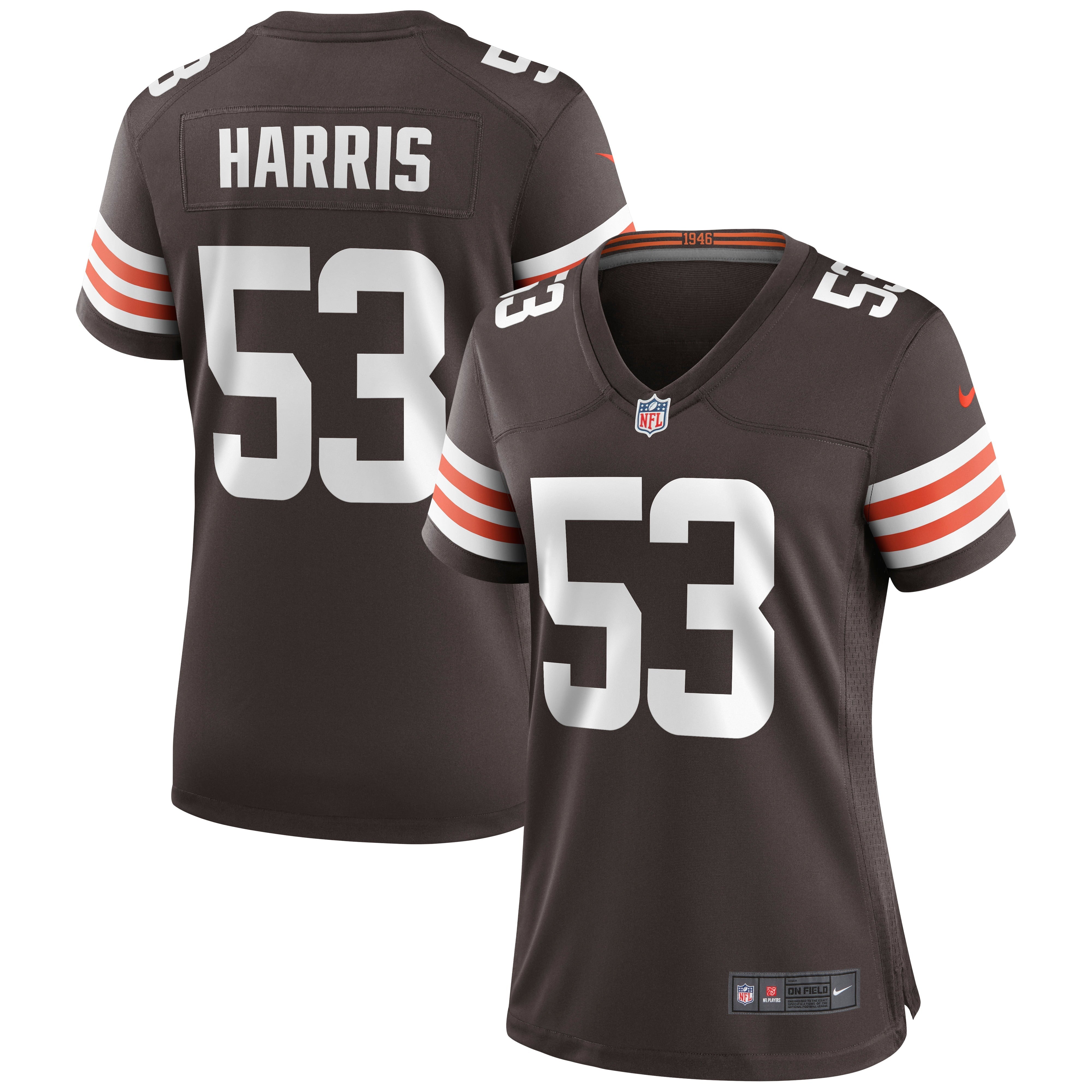 Women's Nike Nick Harris Brown Cleveland Browns Game Jersey - vstockx